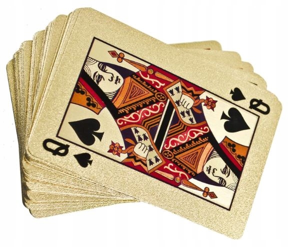 KARTY do gry ORYGINALNE PLASTIKOWE ZŁOTE Poker Typ Podstawa