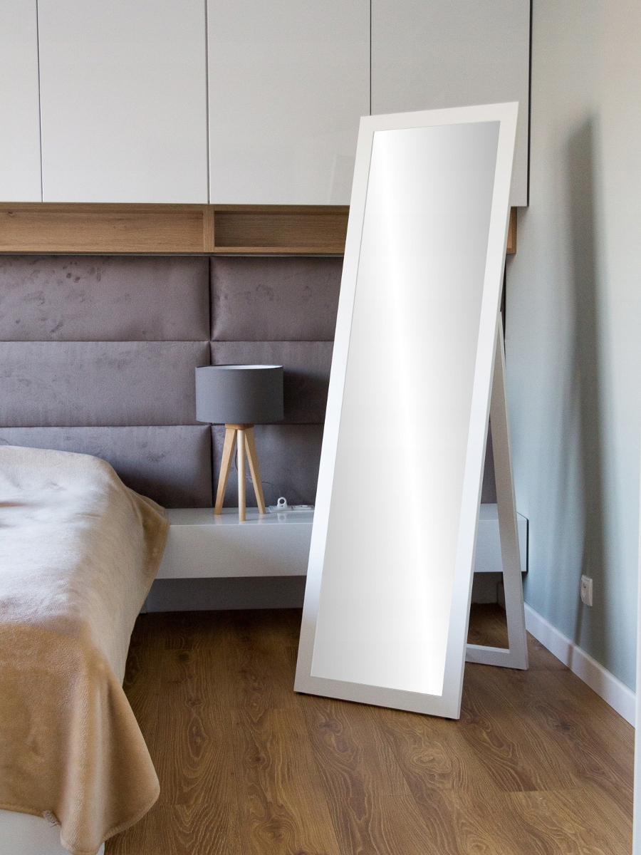 *DUŻE STOJĄCE LUSTRO w białej ramie 170x50 Kod producenta L170X50S