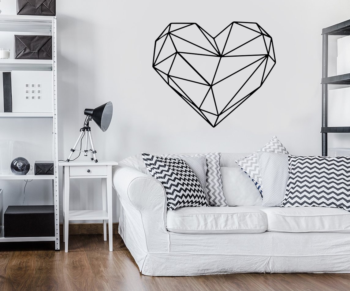 NAKLEJKI NA ŚCIANĘ GEOMETRYCZNE SERCE 100cm Marka inna