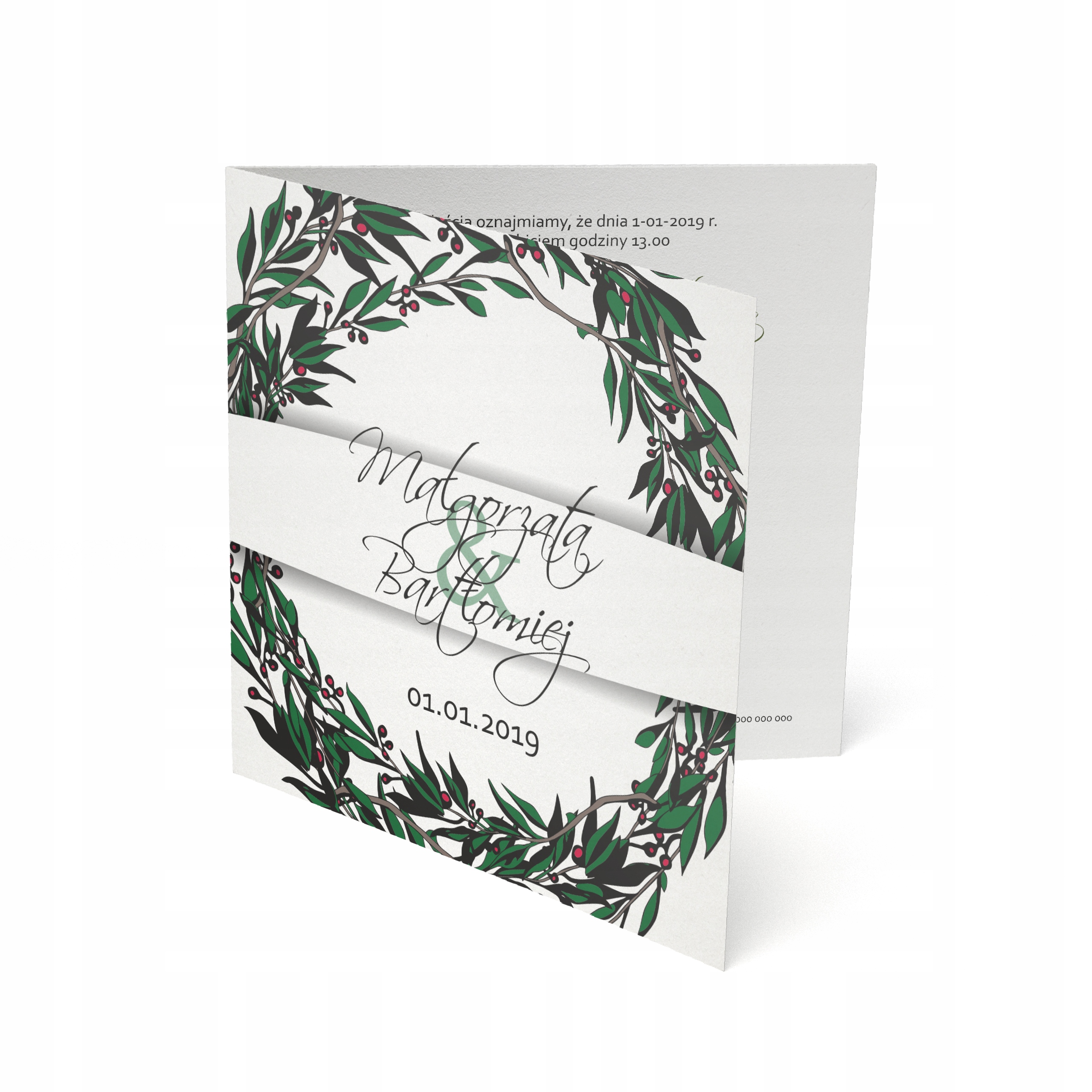 ZAPROSZENIA ŚLUBNE RUSTYKALNE Boho Kwiaty Wianki Marka bez marki