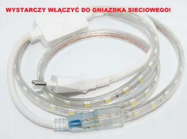 ZEWNĘTRZNA TAŚMA LED 230V NA ZEWNĄTRZ WYTRZYMAŁA Klasa efektywności energetycznej B