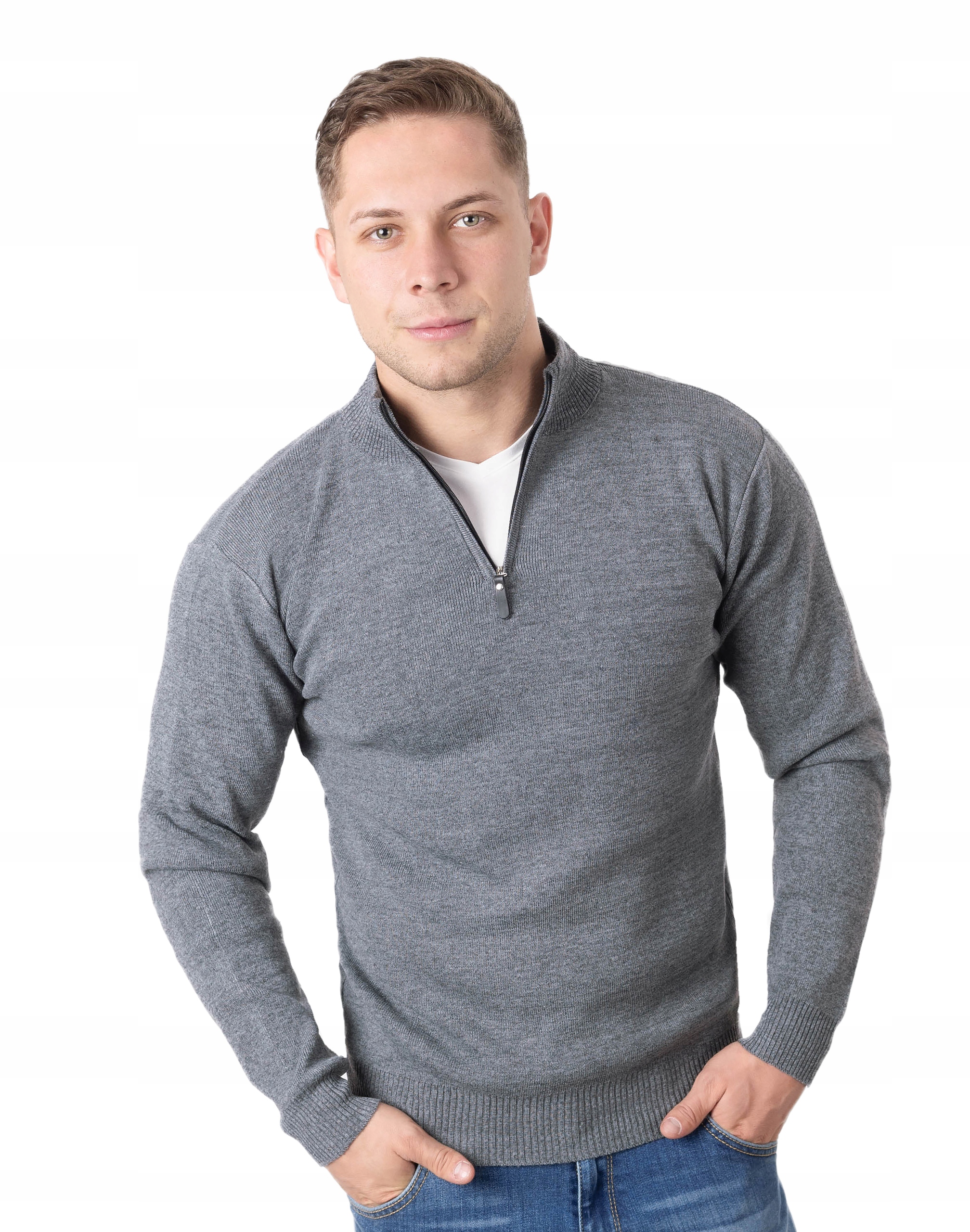 

Sweter Męski Rozsuwany Stójka Półgolf 2401 -03 XL