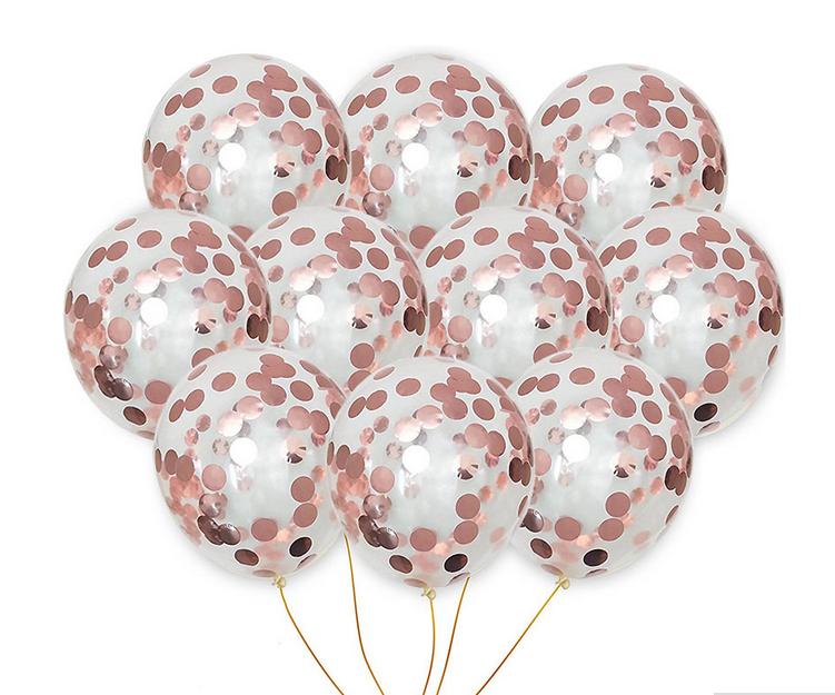 

Balony przeźroczyste Gold Rose Konfetti 10 szt