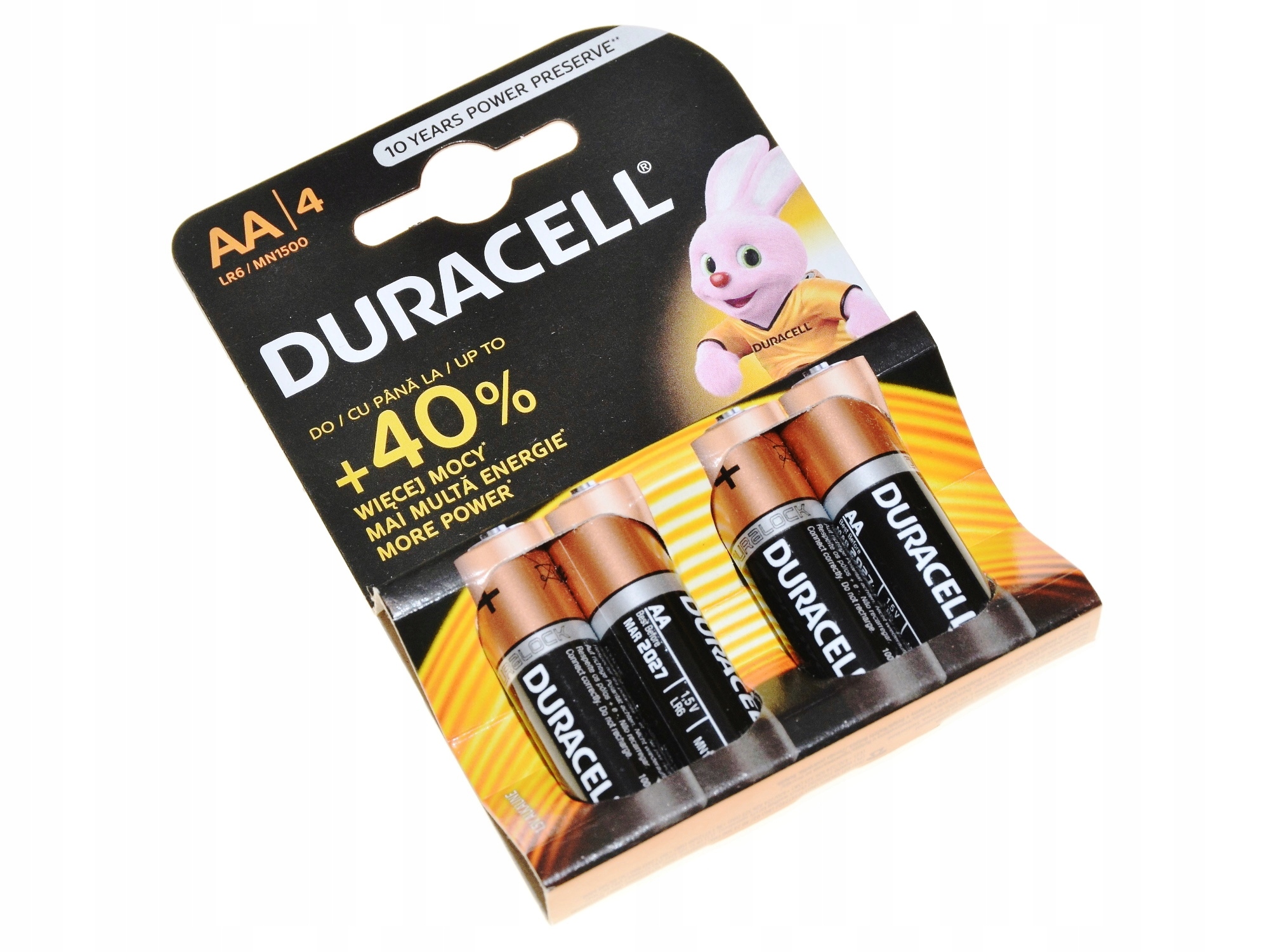 

Duracell Bateria R6 Aa LR6 1,5V 4 sztuki do lampy