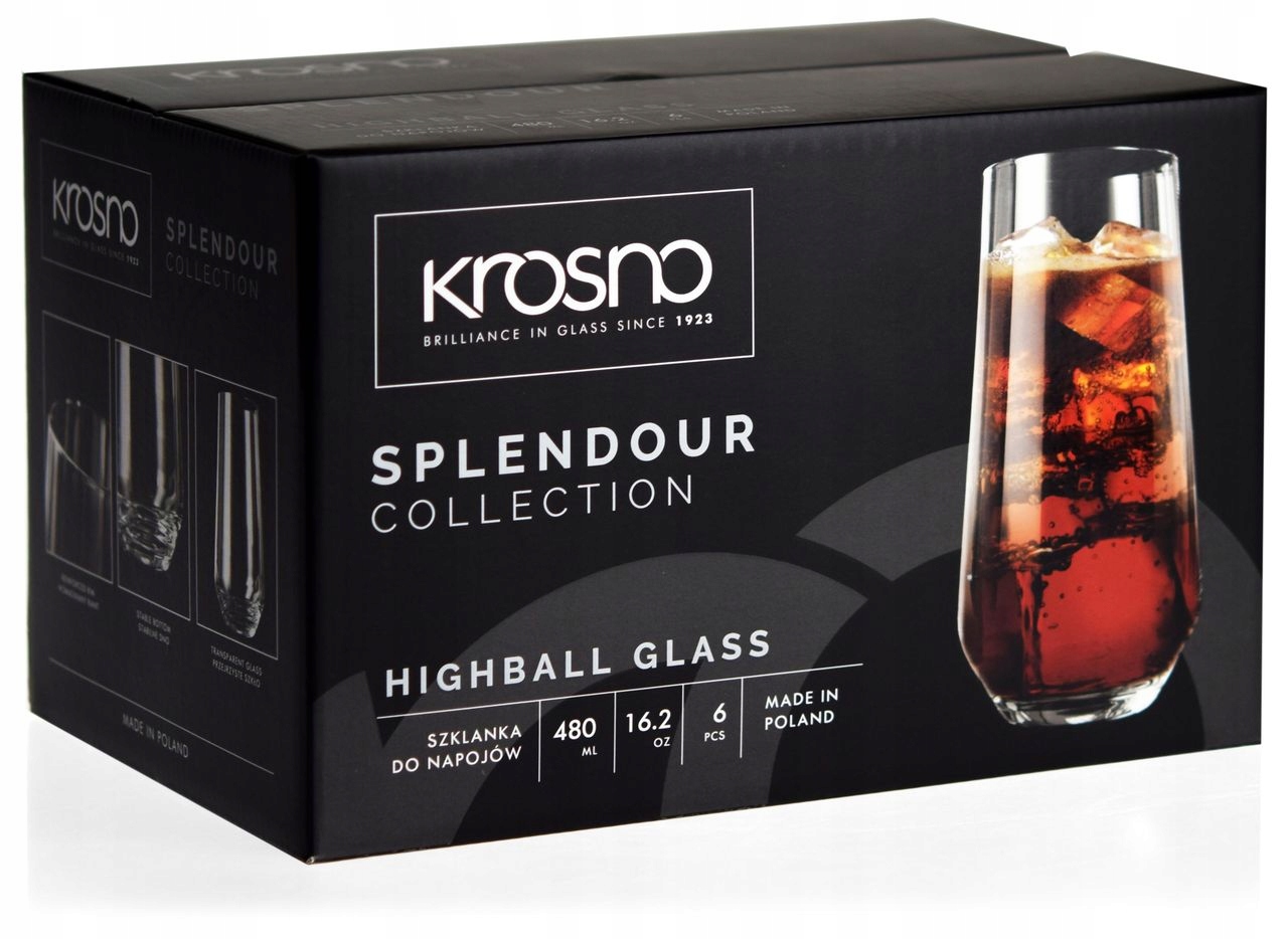 

Szklanki long drink do soku Krosno Splendour 480ml