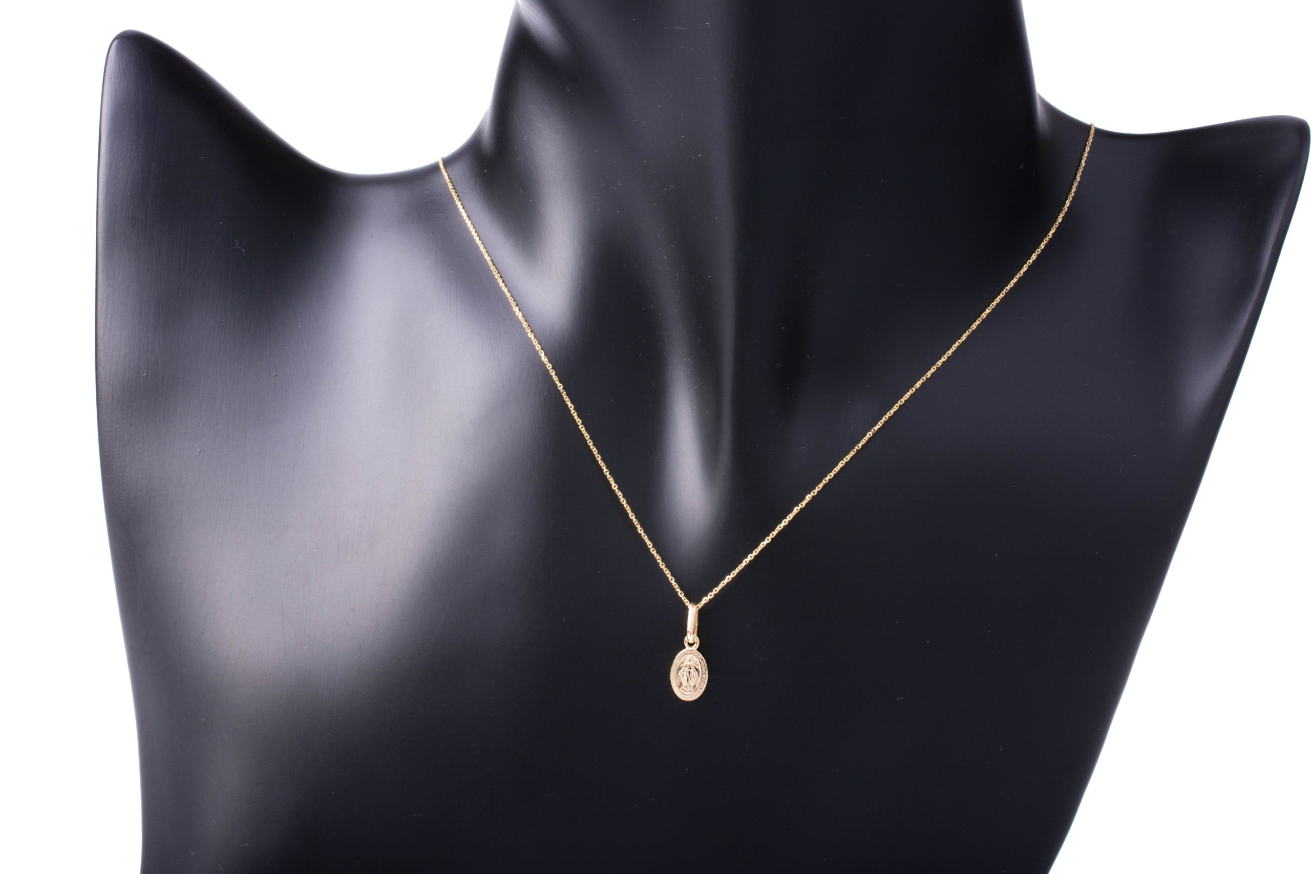 ZŁOTY KOMPLET KOMUNIA CHRZCINY MEDALIK ŁAŃCUSZEK Typ medaliki