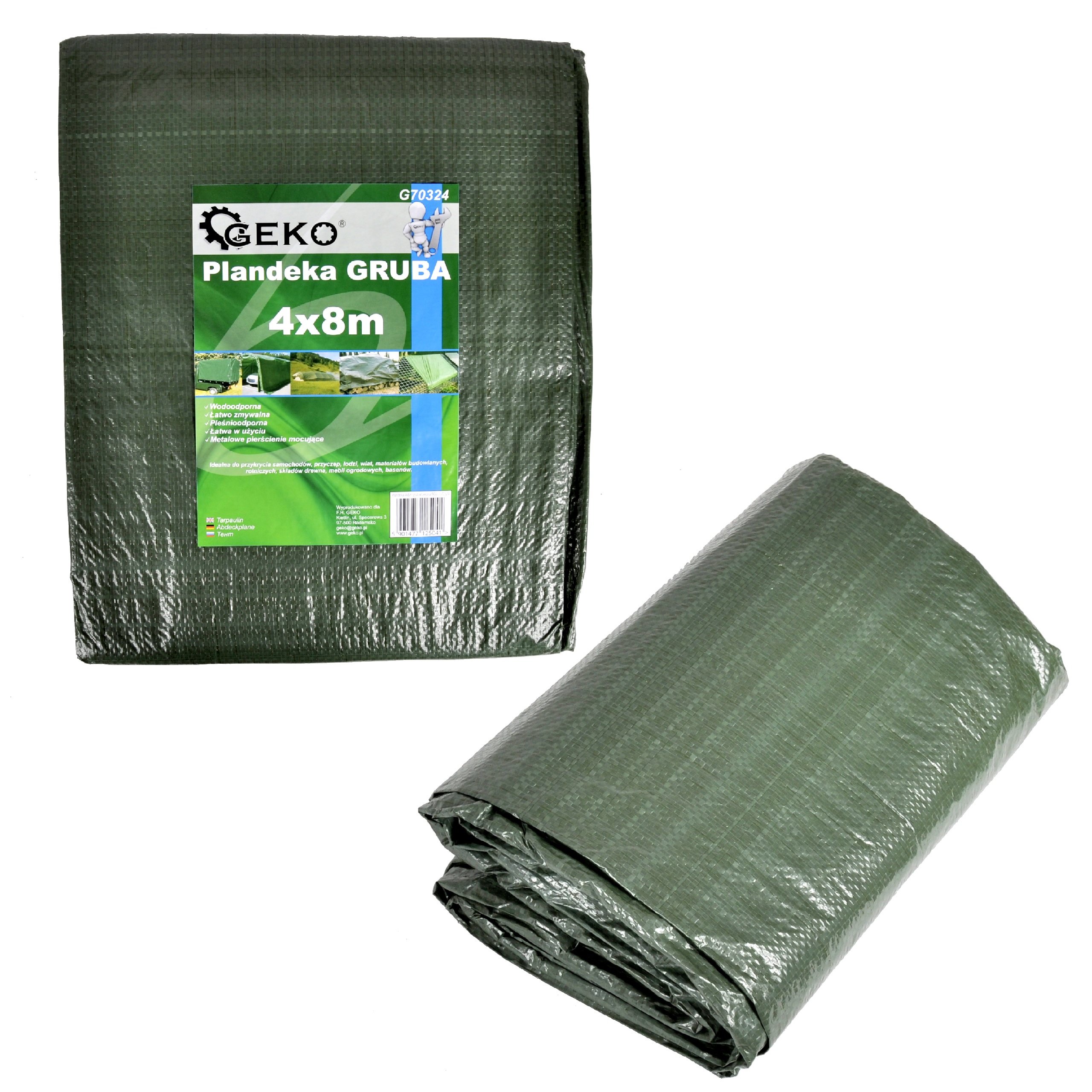 

Plandeka 12x15m Zielona Gruba Super Jakość 90g