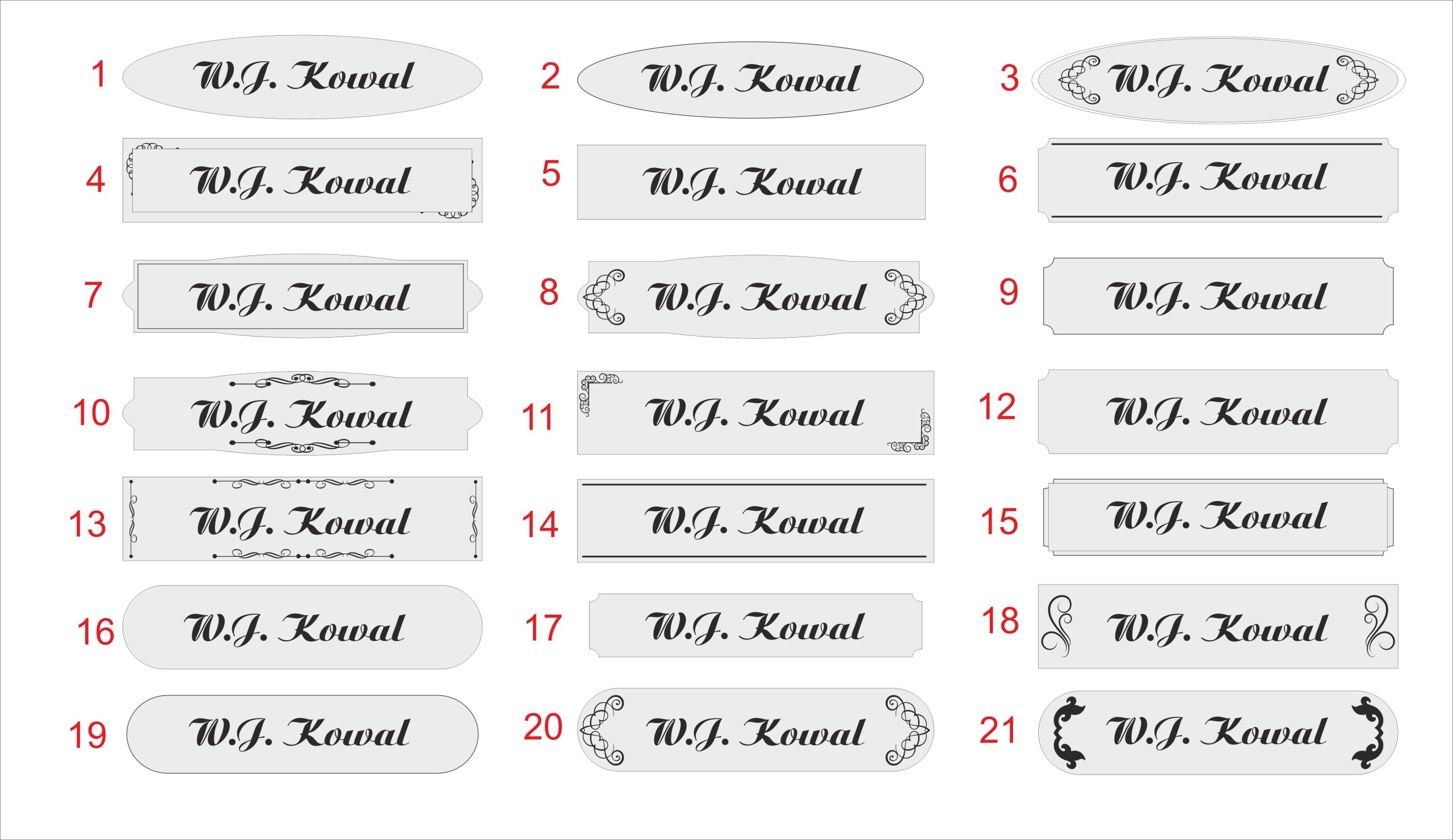 Tabliczka na drzwi mieszkania Z NUMEREM, na plexi Marka Graveric