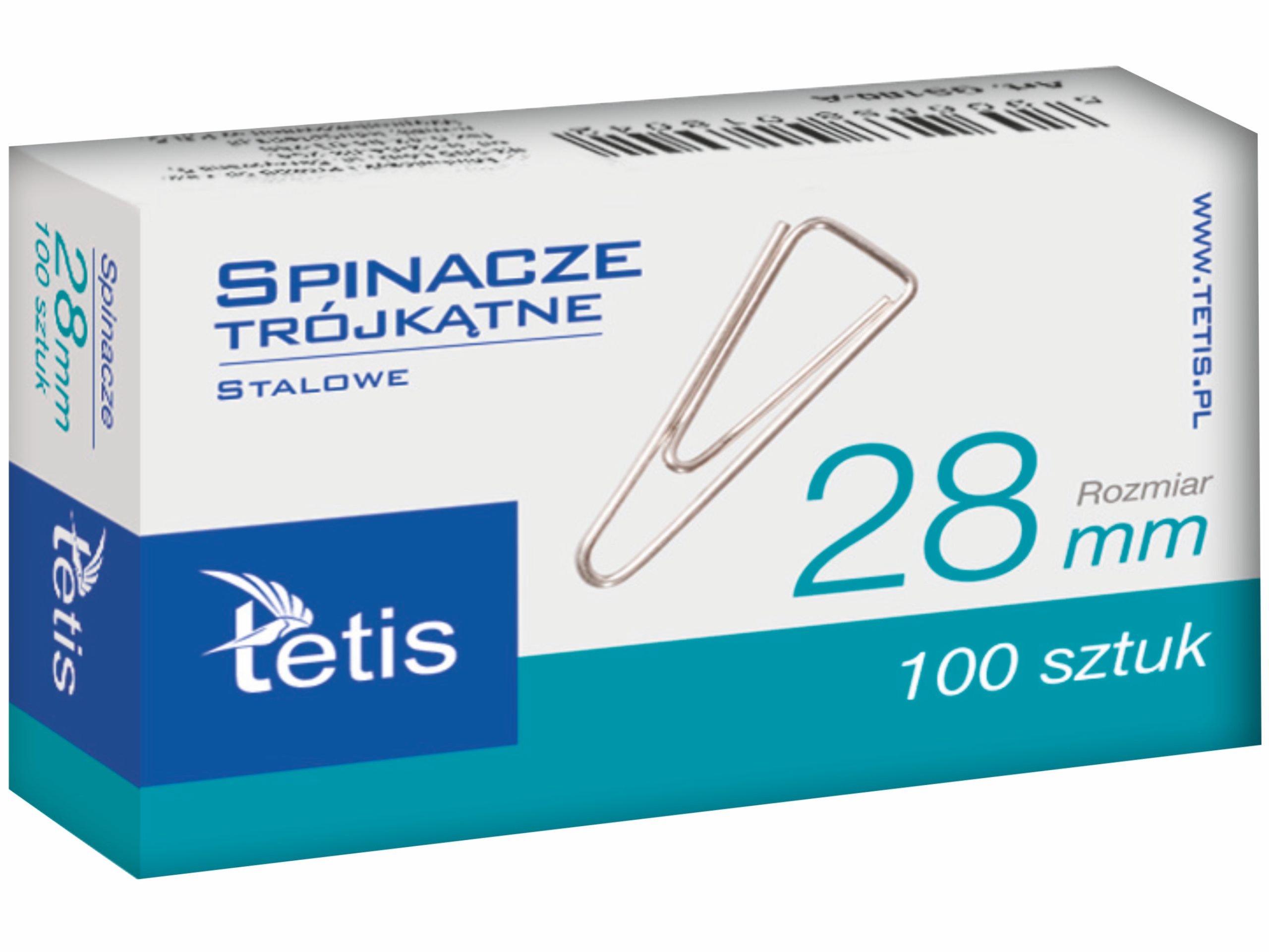 

Spinacze biurowe trójkątne Tetis GS180-B 28mm 100