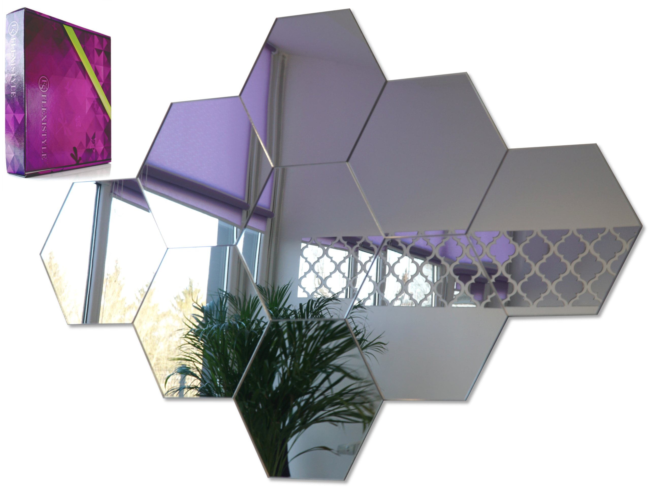 

Nowoczesne lustro dekoracyjne akrylowe Hexagony 9x