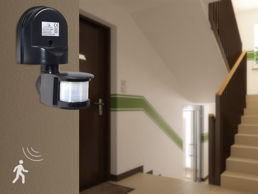 ŚCIENNY CZUJNIK RUCHU PIR I ZMIERZCHU ZEWNĘTRZNY IP44 do LED Maclean MCE25 Typ czujnik