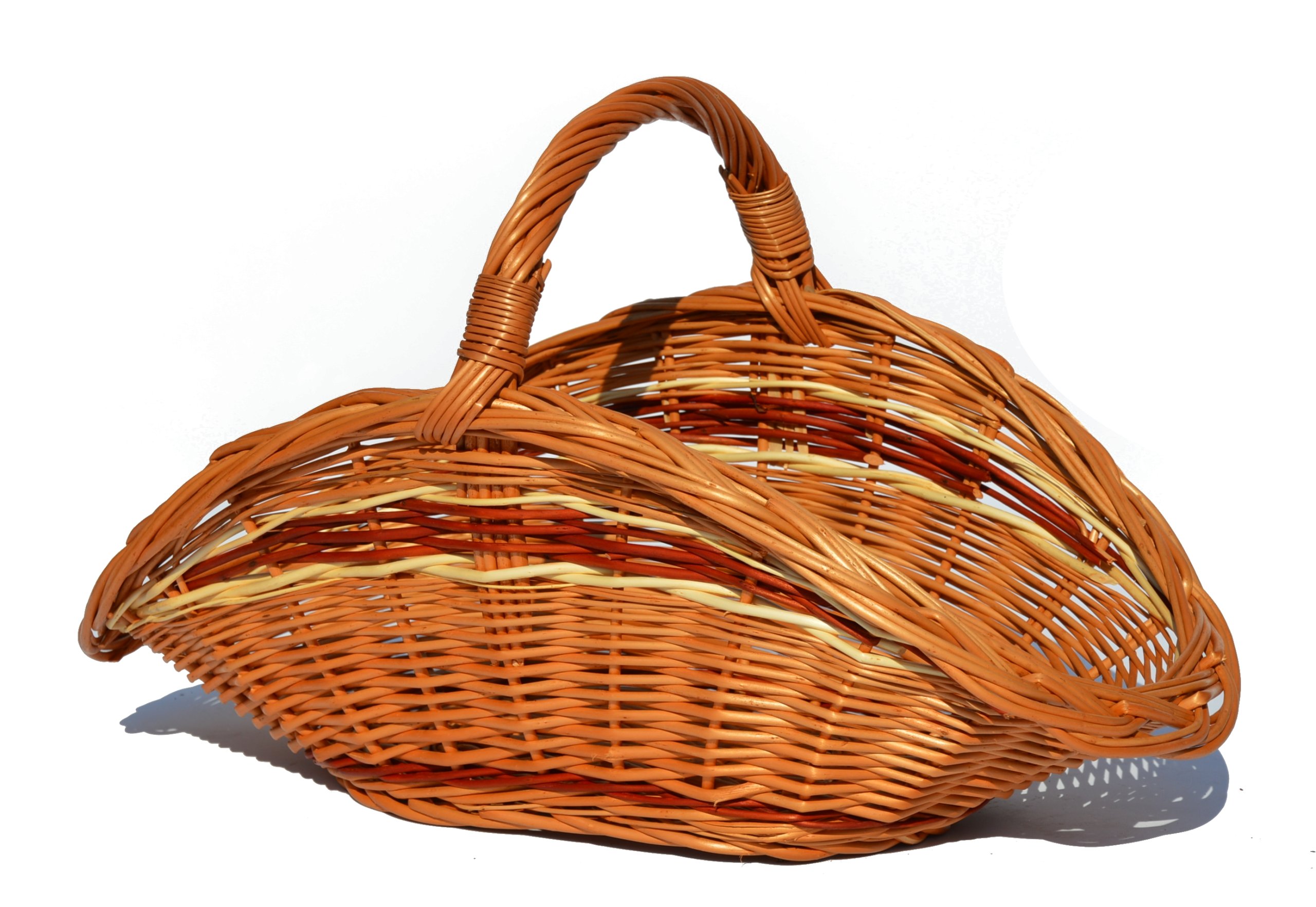 Kosz wiklinowy Pojemnik na drewno kominkowe Opał Wiklina Kominek 56 cm