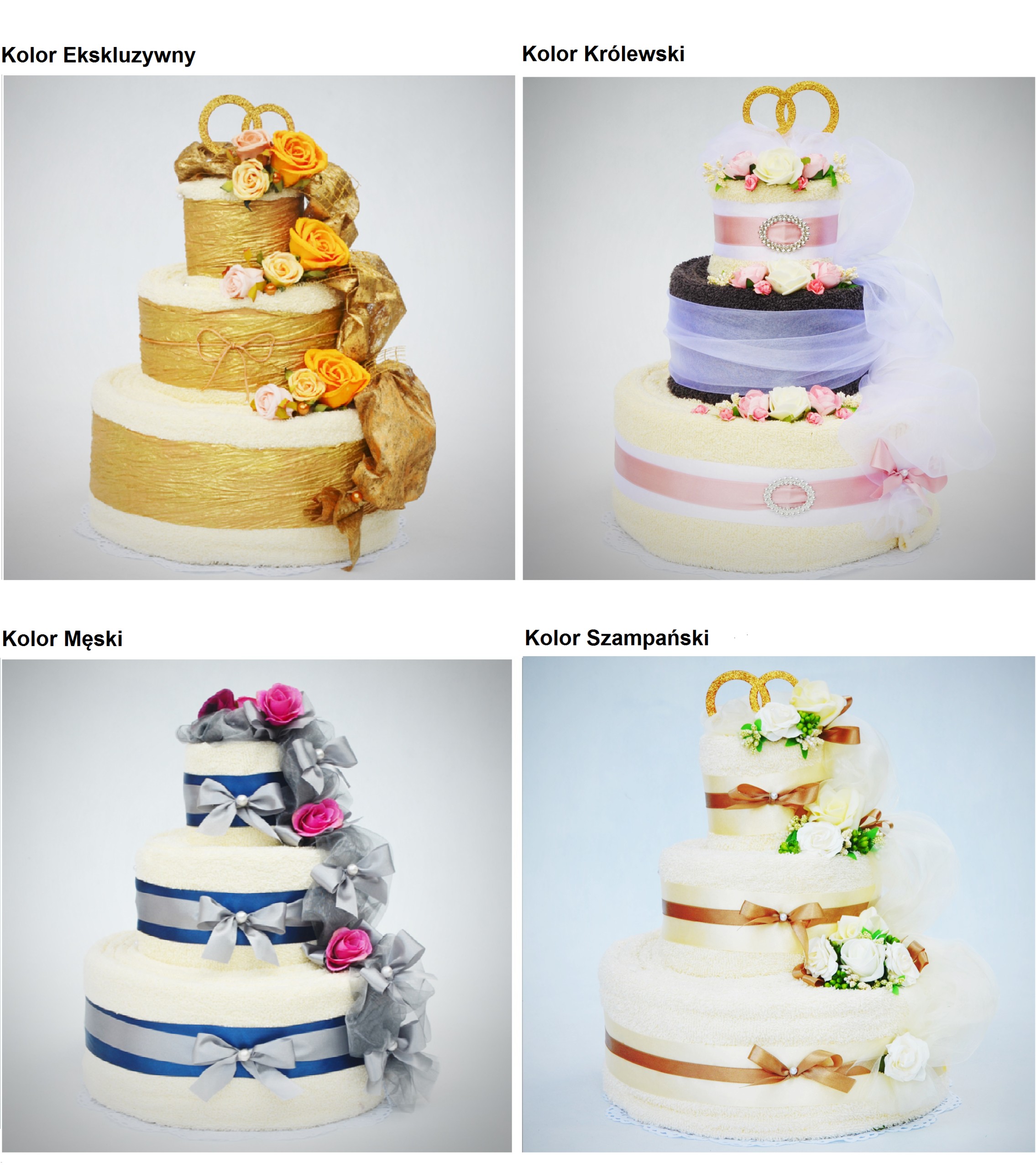 Tort z Ręczników Prezent na Ślub 50 Rocznicę Ślubu Marka FM