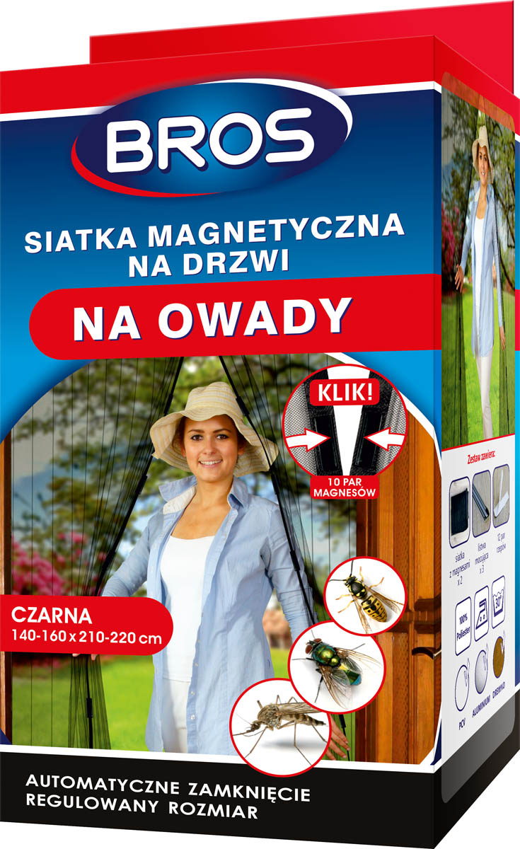 

Bros Siatka Na Drzwi Magnetyczna 160X220cm Czarna
