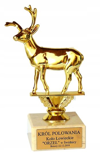 

Statuetka Jeleń na kamiennym postumencie Grawer