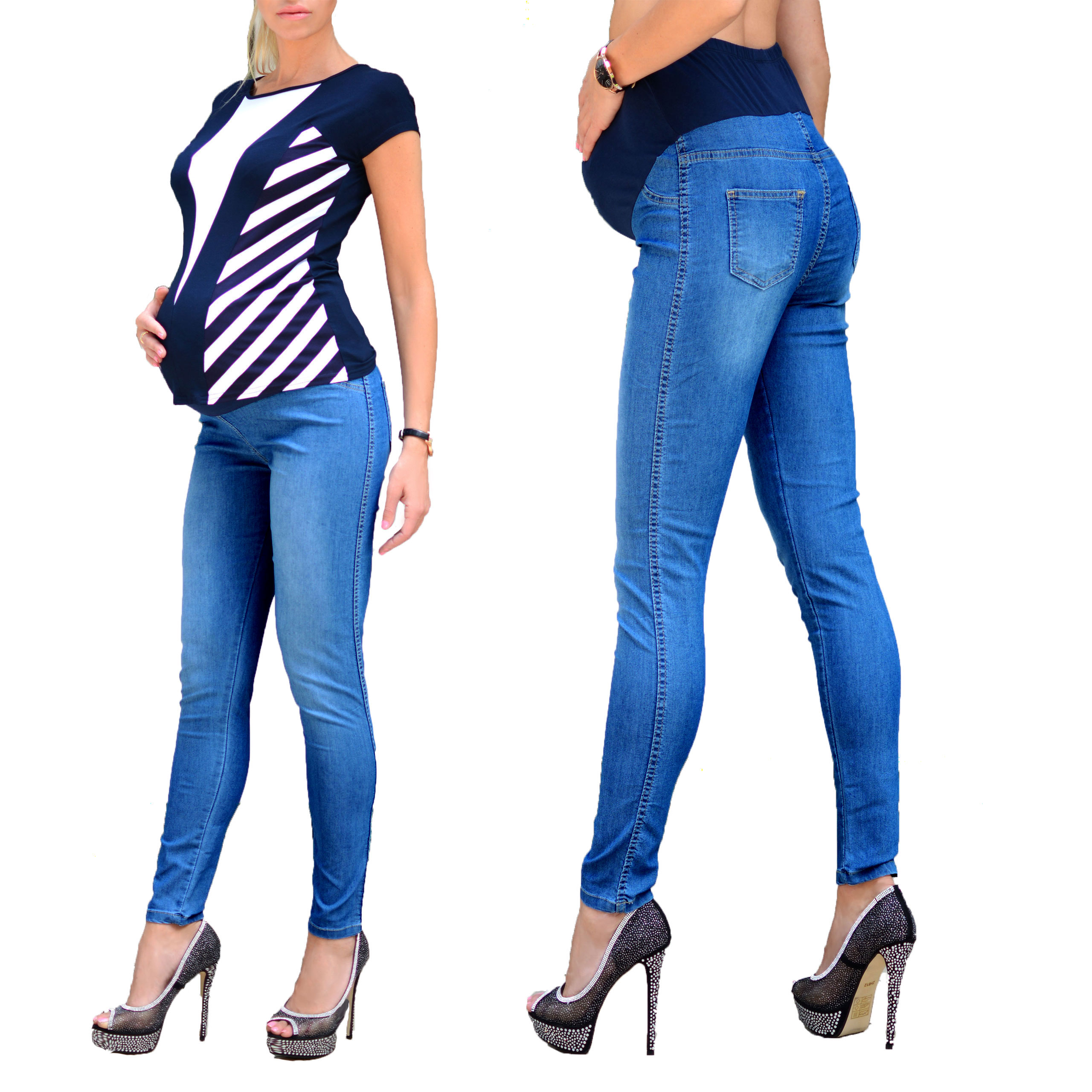 

Wygodne Jeansy Bawełniane Dżinsy Ciąża Strecz 344