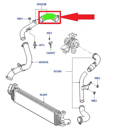 Труба ІНТЕРКУЛЕРА FORD FOCUS II Mk2 1 . 8 Tdci EAN ( GTIN ) 05907472401043 foto 5