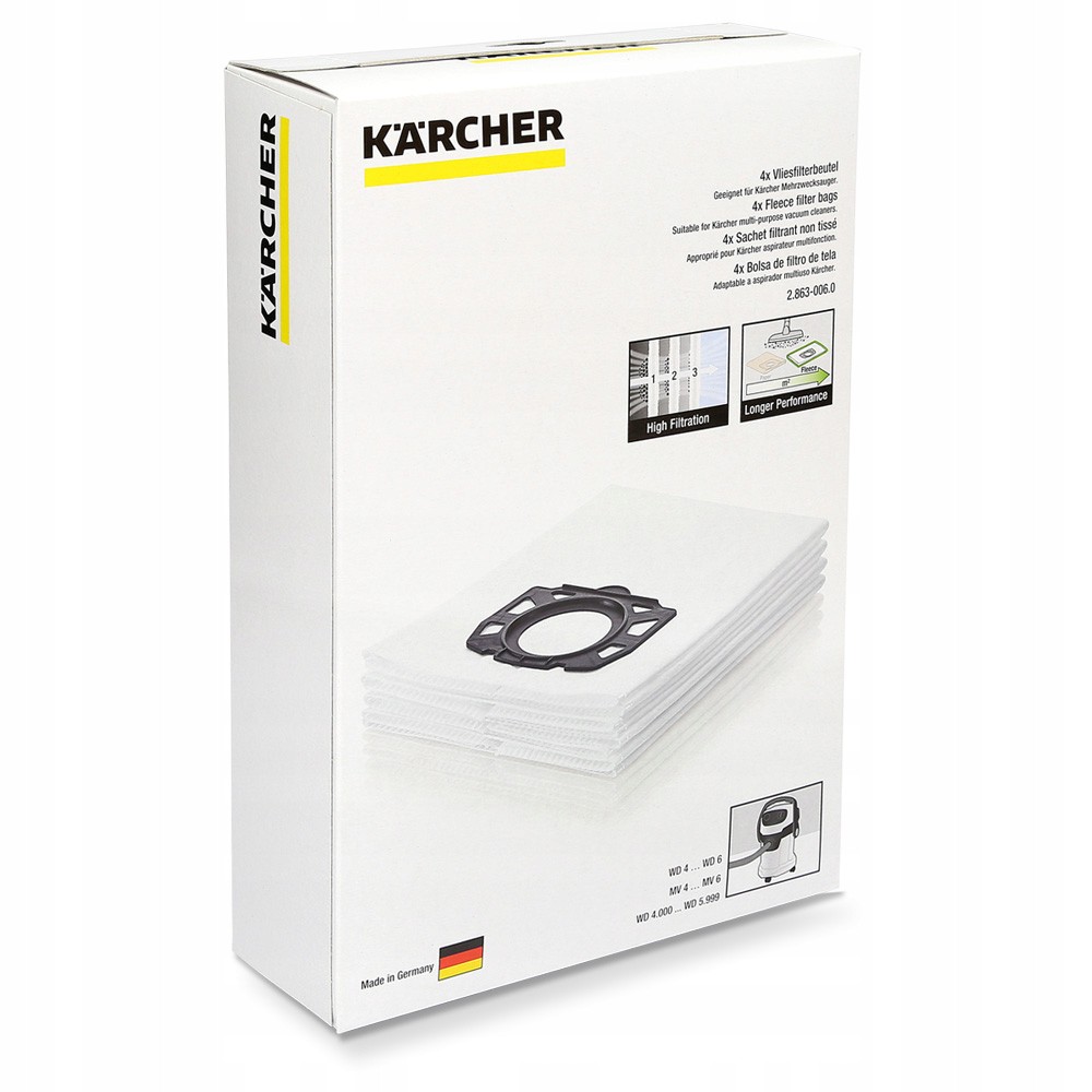 

4 X Oryginalne Worki Karcher WD5