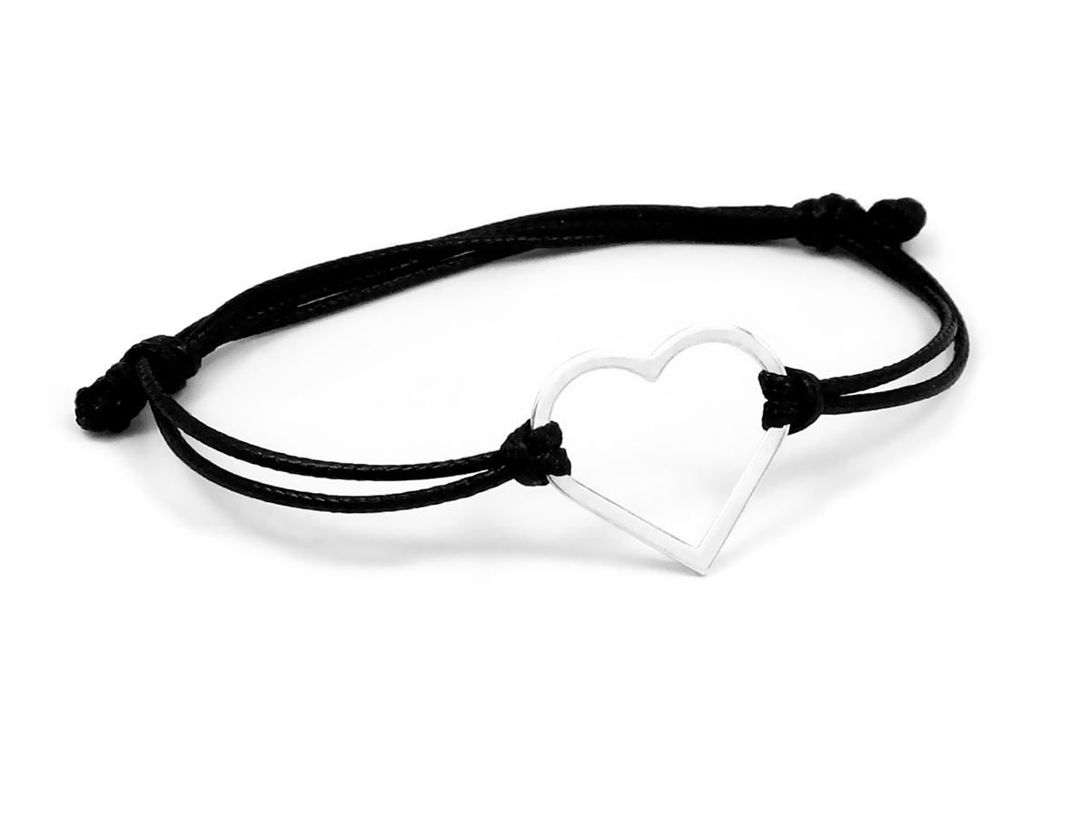 

Bransoletka sznurkowa Serce srebro 925 Charms B16