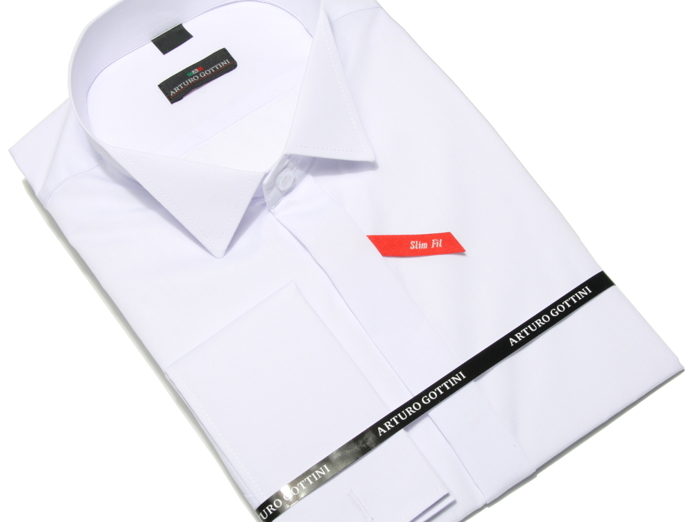 KOSZULA BIAŁA DO MUCHY 43 170-176 SLIM FIT Rozmiar kołnierzyka 43