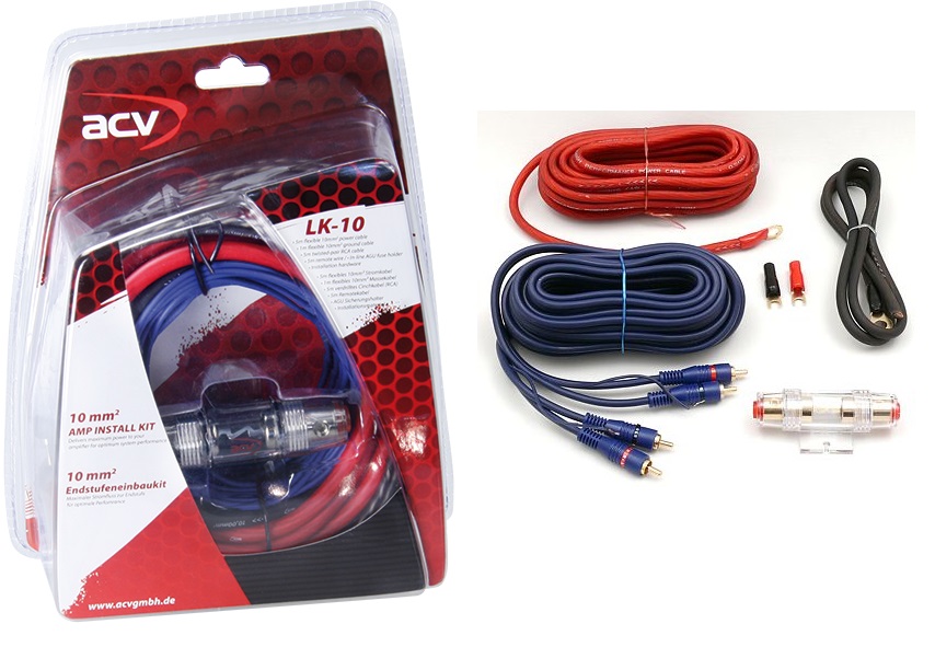 Zestaw Do Montażu Wzmacniacza Samochodowego 40A Acv LK-10.