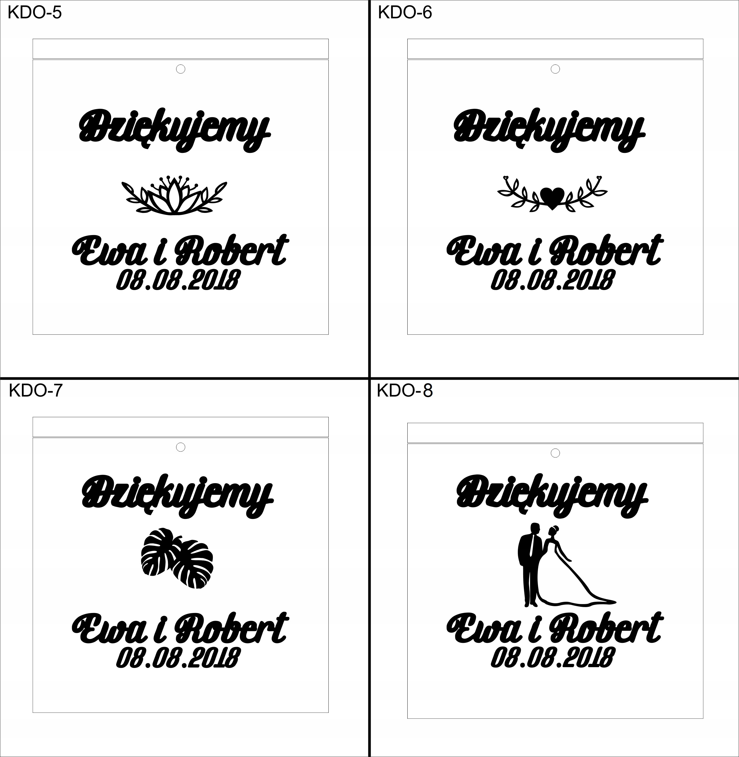 NAPISY na PUDEŁKO NA KOPERTY data IMIONA wesele EAN (GTIN) 5904125465278