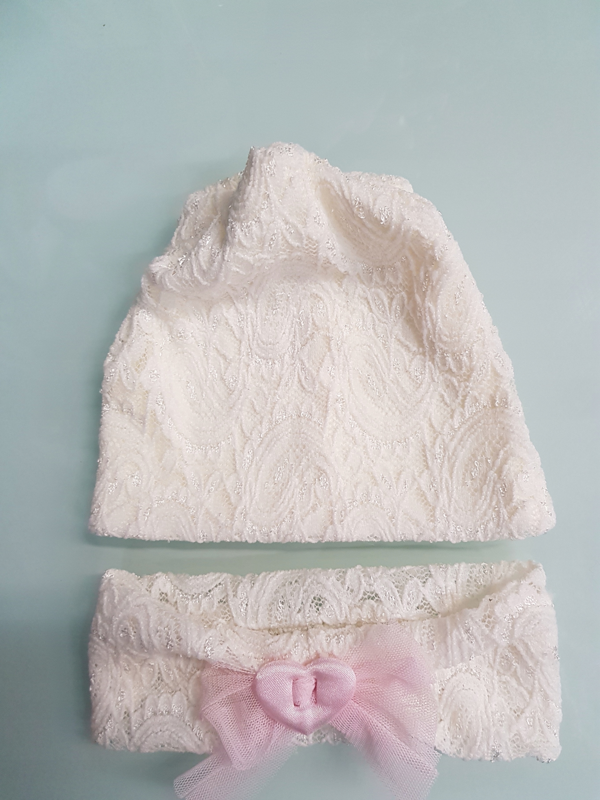 KPL CZAPKA KORONKA + OPASKA TIUL 3-12MCA PODSZEWKA Marka Kamiś