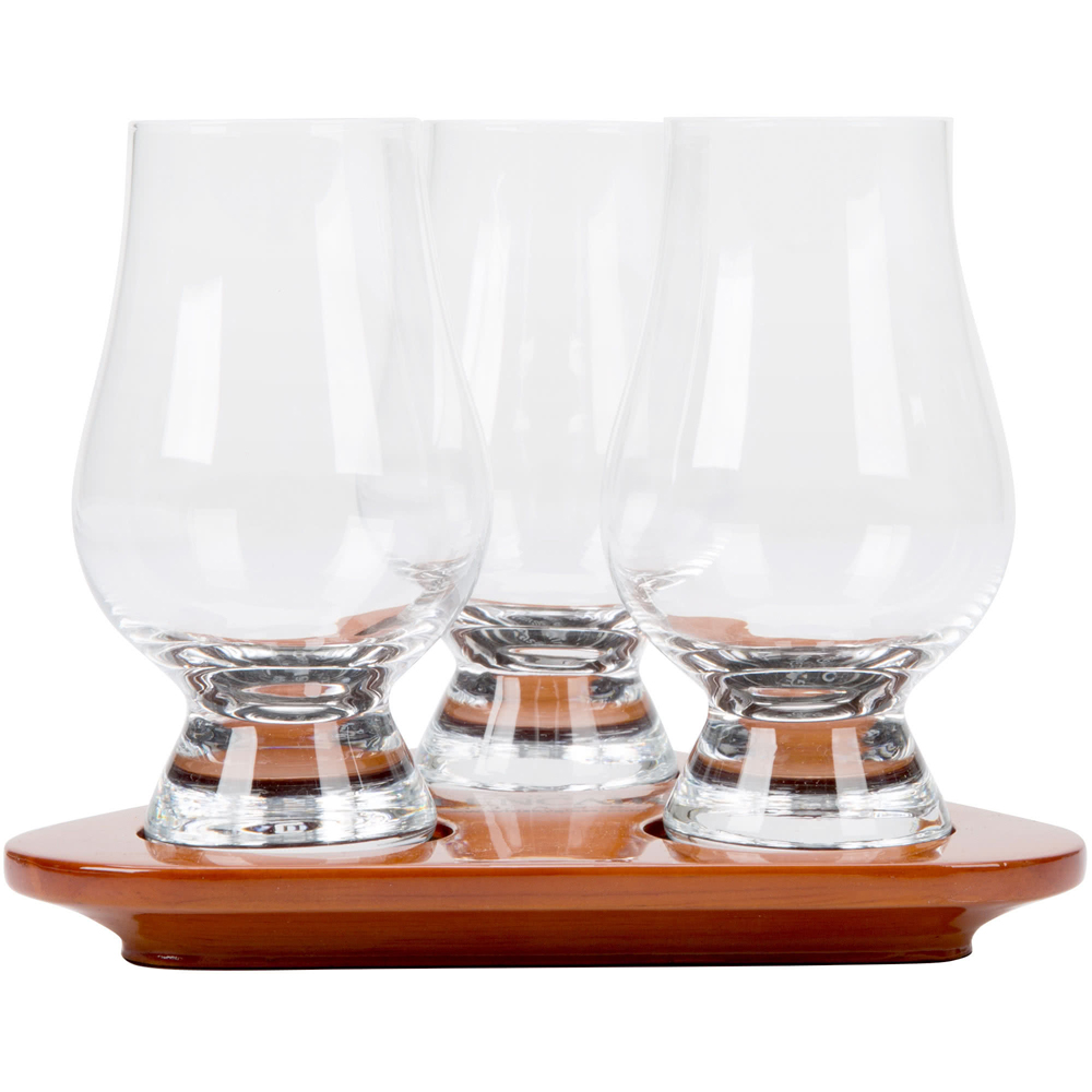 

Zestaw degustacyjny szklanki Glencairn Glass taca