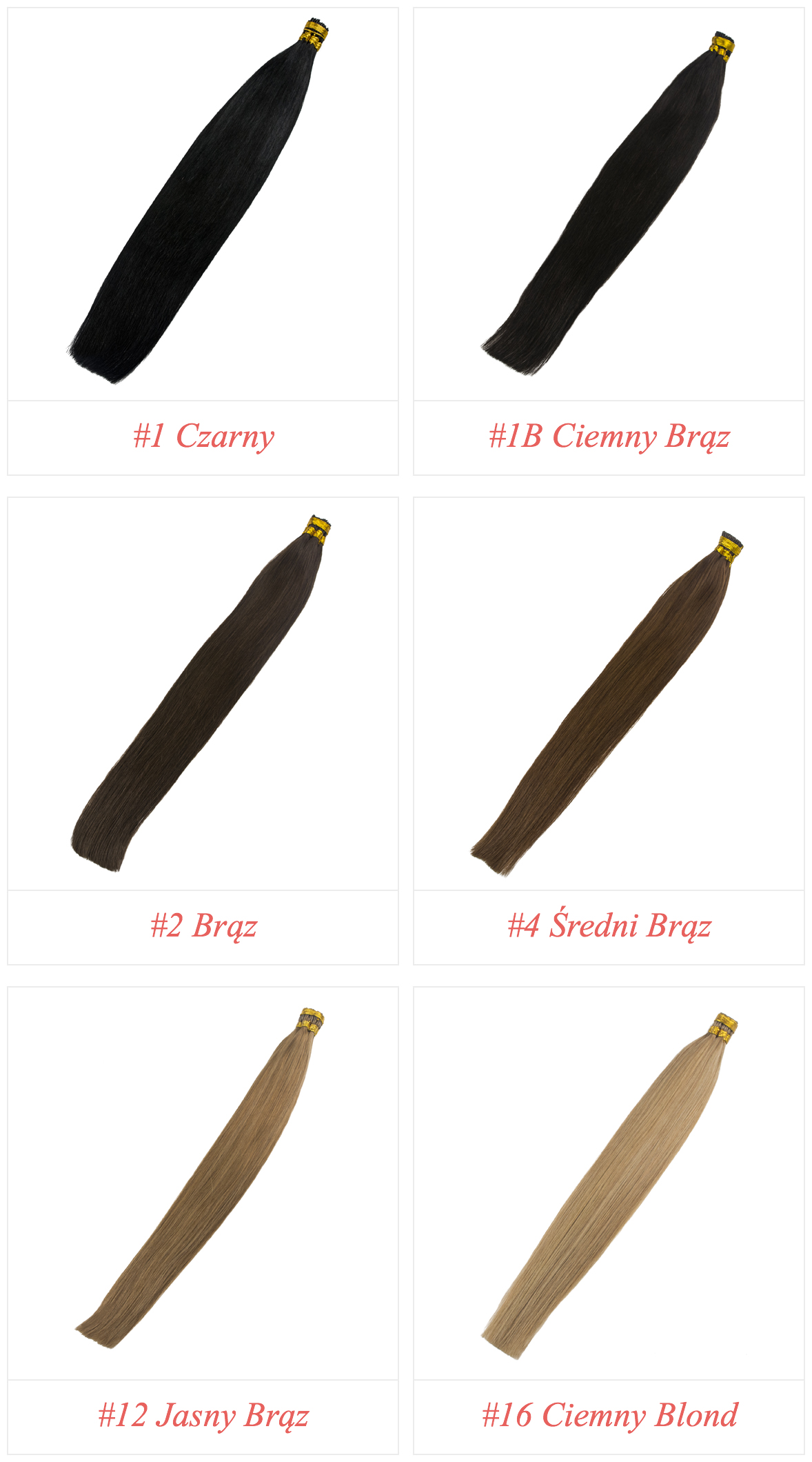 WŁOSY NATURALNE SŁOWIAŃSKIE PASMA 60CM 0,8g +RINGI Kolor włosów inny