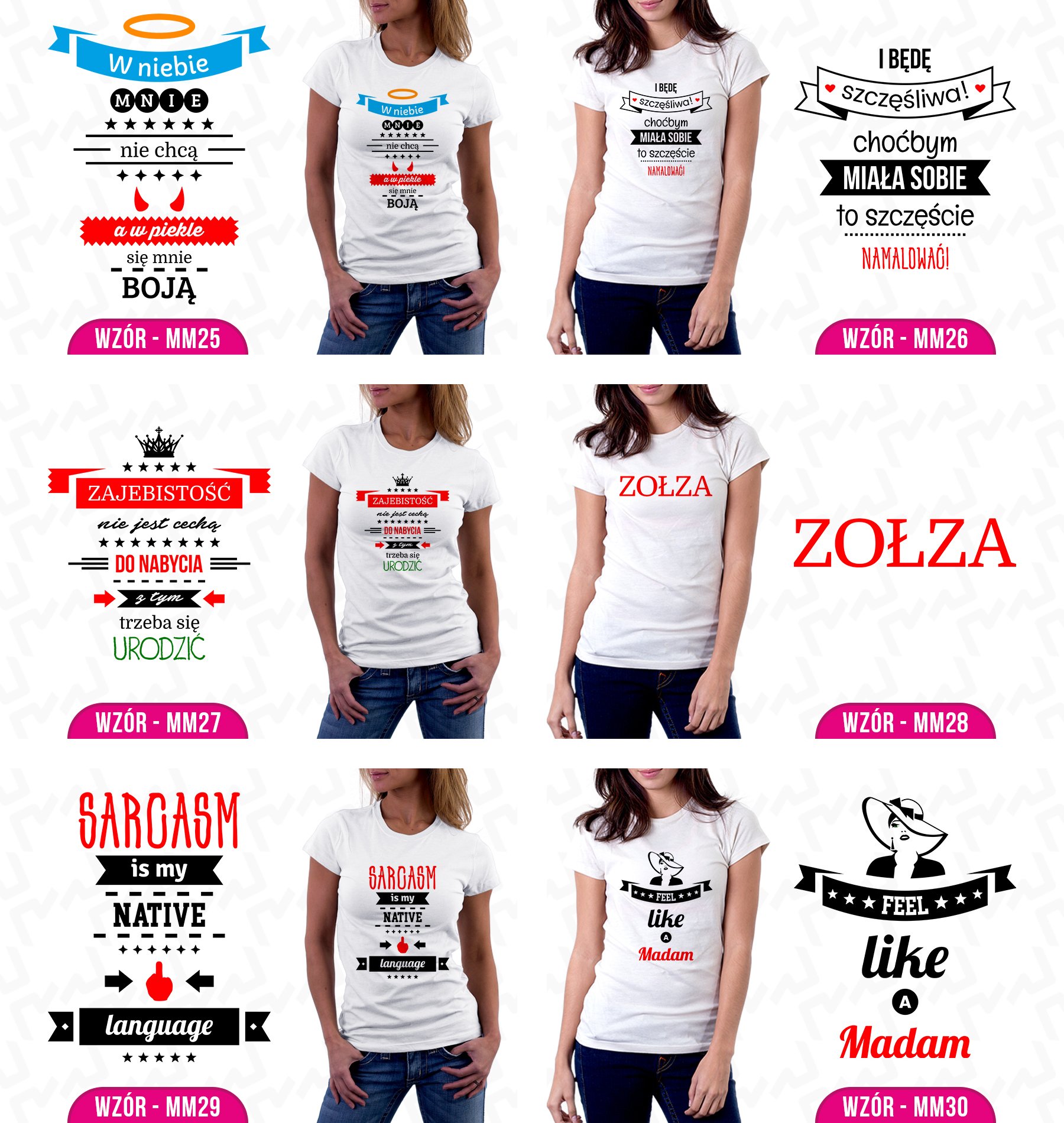 DAMSKIE ŚMIESZNE KOSZULKI Z NADRUKIEM S Kolor biały