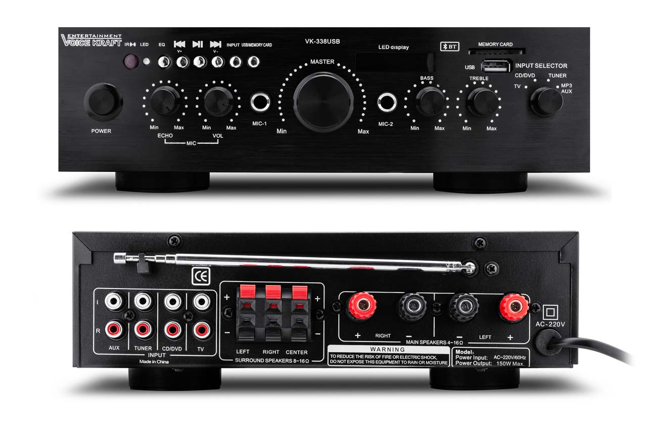 МОЩНЫЙ УСИЛИТЕЛЬ 5-КАНАЛЬНЫЙ BLUETOOTH USB FM TV/PC EAN 5907659700334