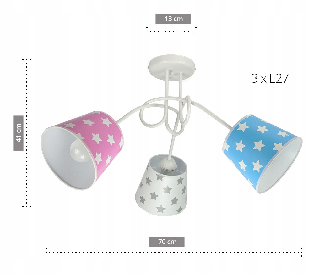 Lampa sufitowa żyrandol dziecięcy plafon LED 262-3 Płeć Chłopcy Dziewczynki