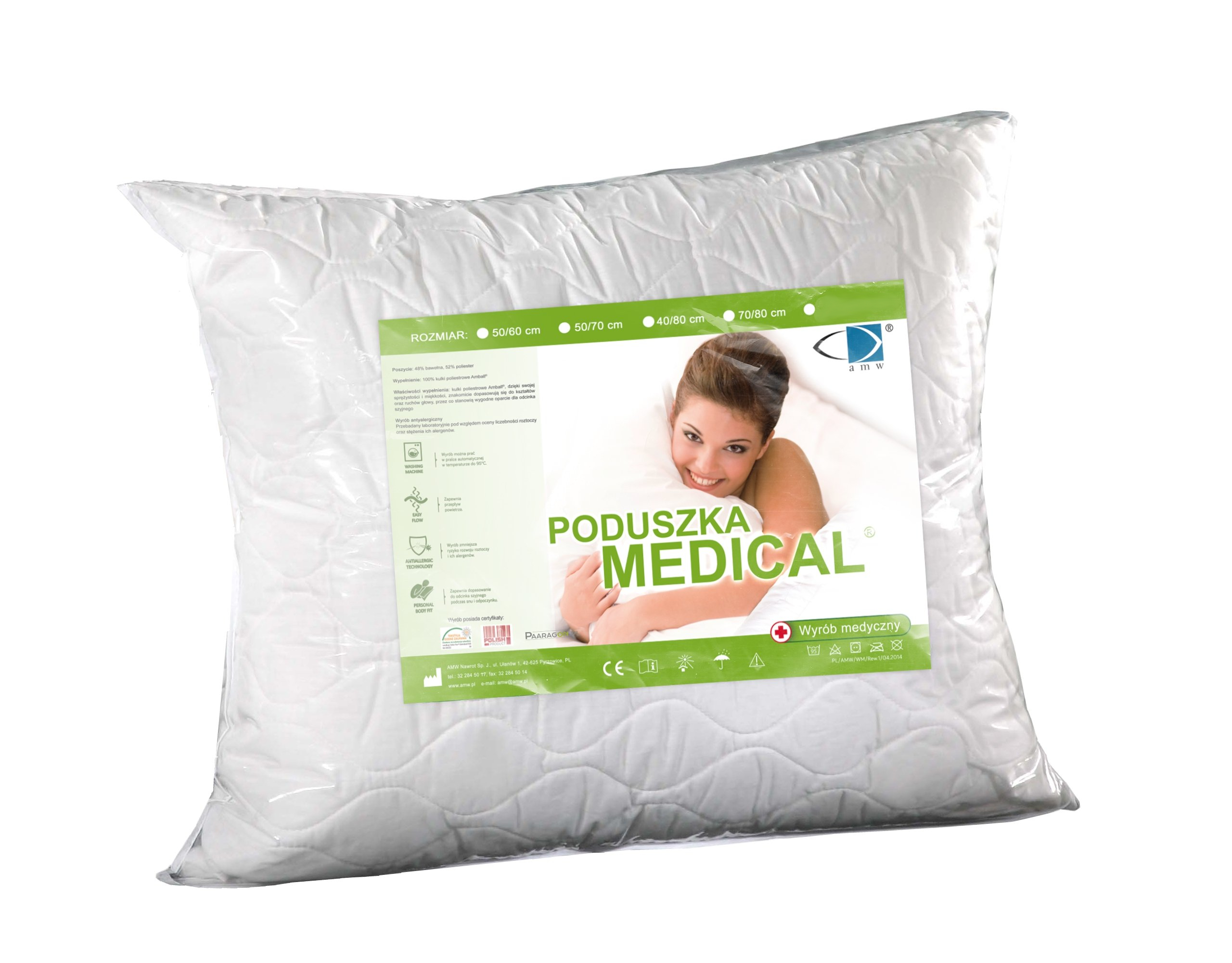 

Poduszka Antyalergiczna Medical 50x80 Zamek Atest