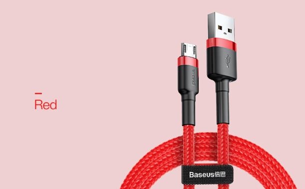 BASEUS DWUSTRONNY KABEL 2.4A 1M MICRO USB QC 3 Złącza USB - microUSB typ B