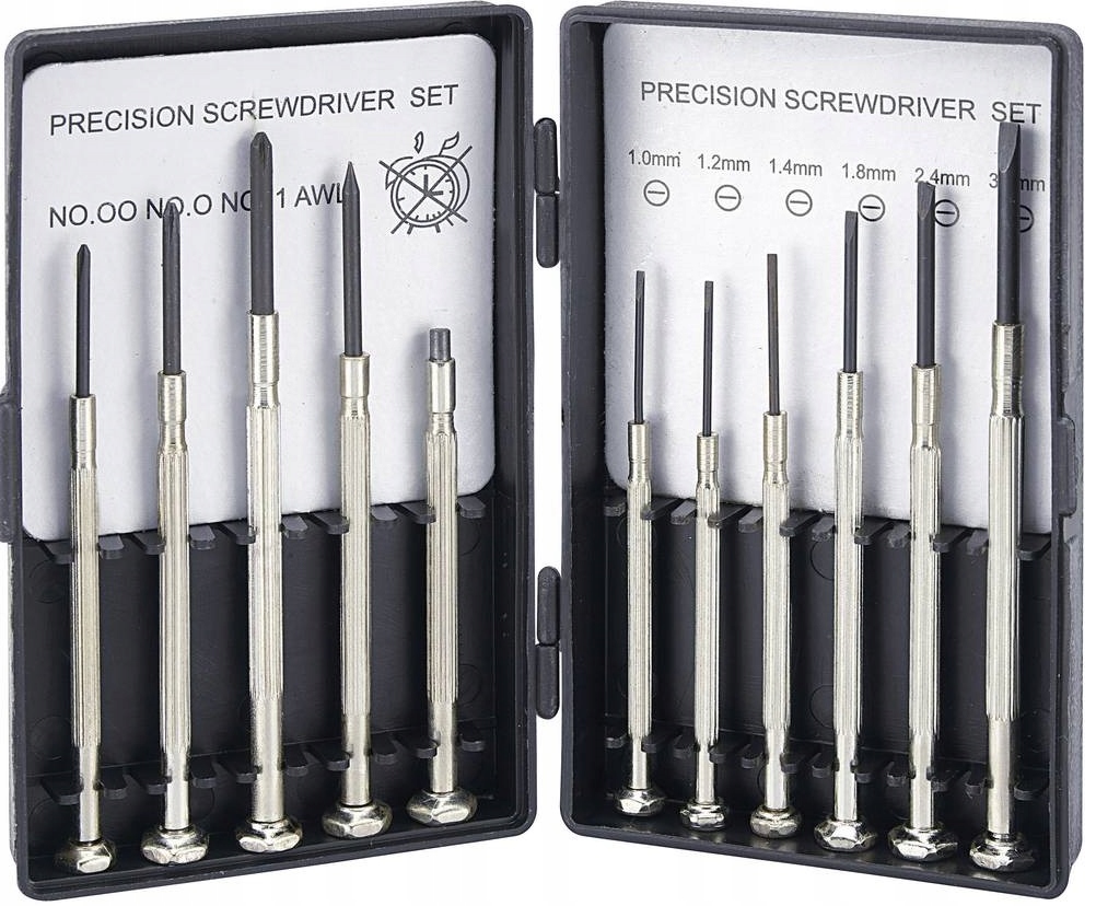 

11szt Śrubokręty Wkrętaki 1-3 mm Krzyżak Phillips