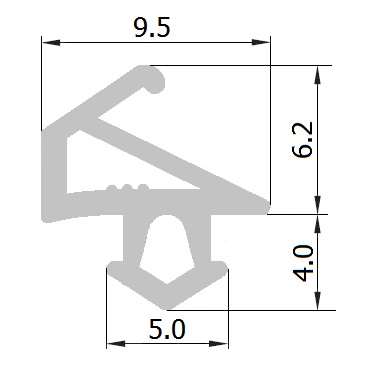 Uszczelki Do Okna Okien Okienne PLUSTEC KT5A SZARE Kod producenta KT-5A