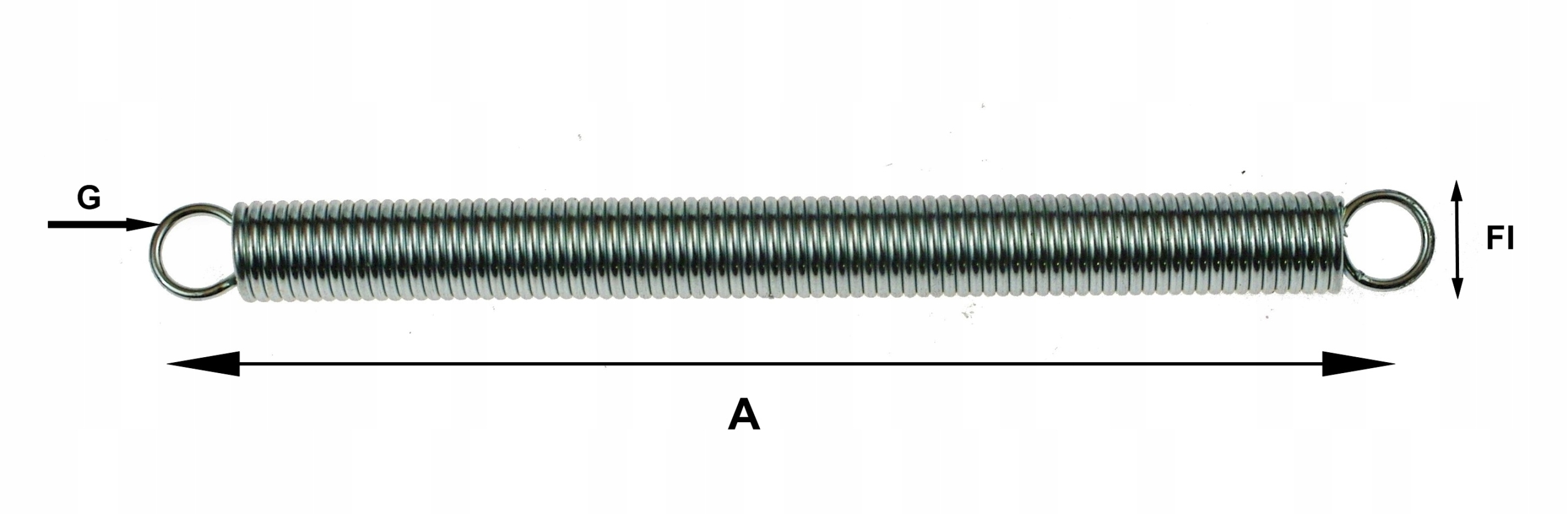 SPRĘŻYNA NACIĄGOWA Z UCHEM FI 15x180x2,2 mm OCYNK Kod producenta 1587