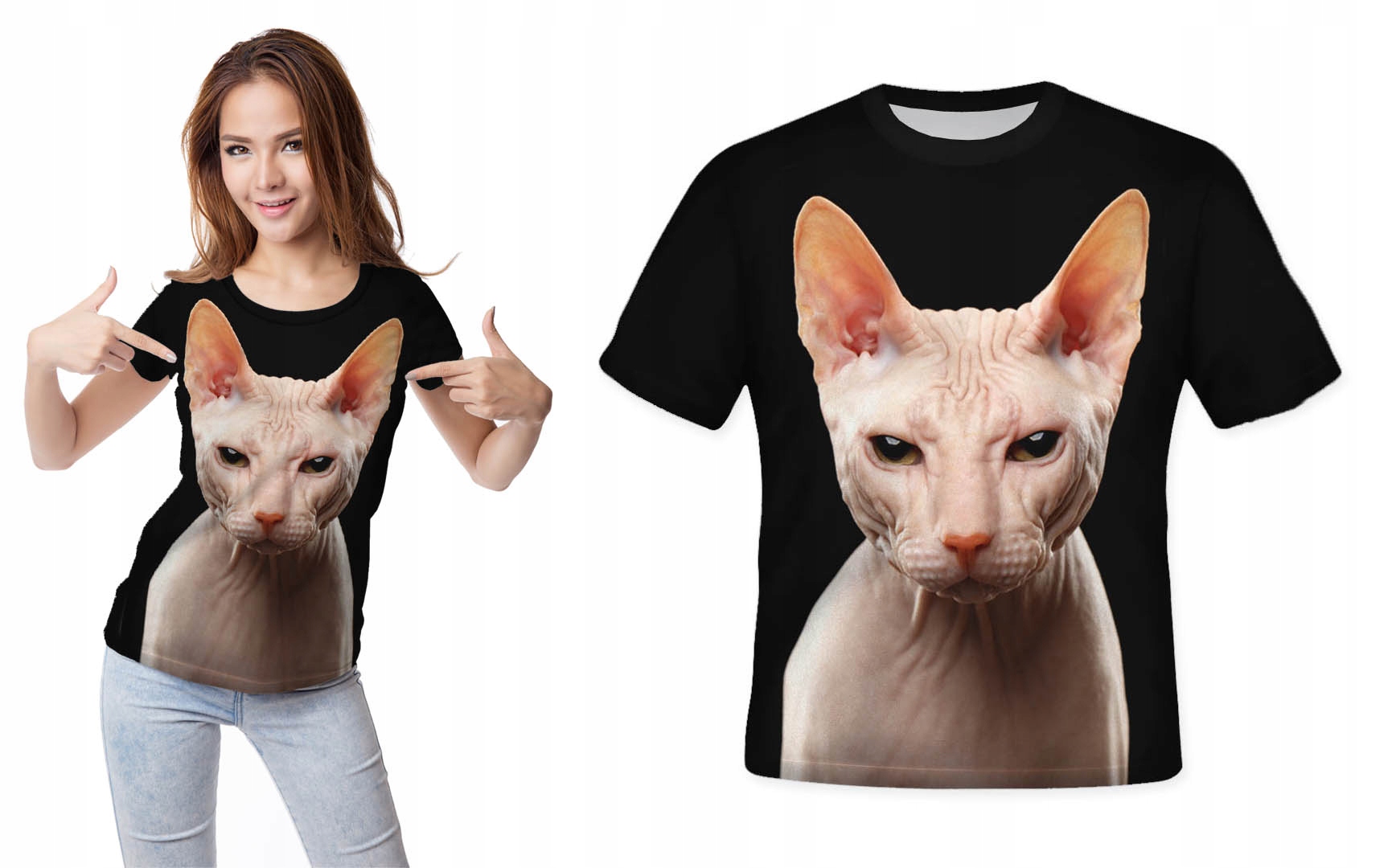 

Koszulka 3D T-shirt Kot Sfinks XL Trwała Modna Pl