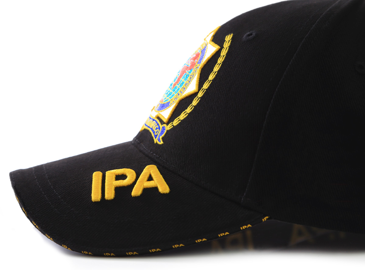 CZAPKA z DASZKIEM haft IPA 3d 6-cio panel. Czarna Rozmiar 57