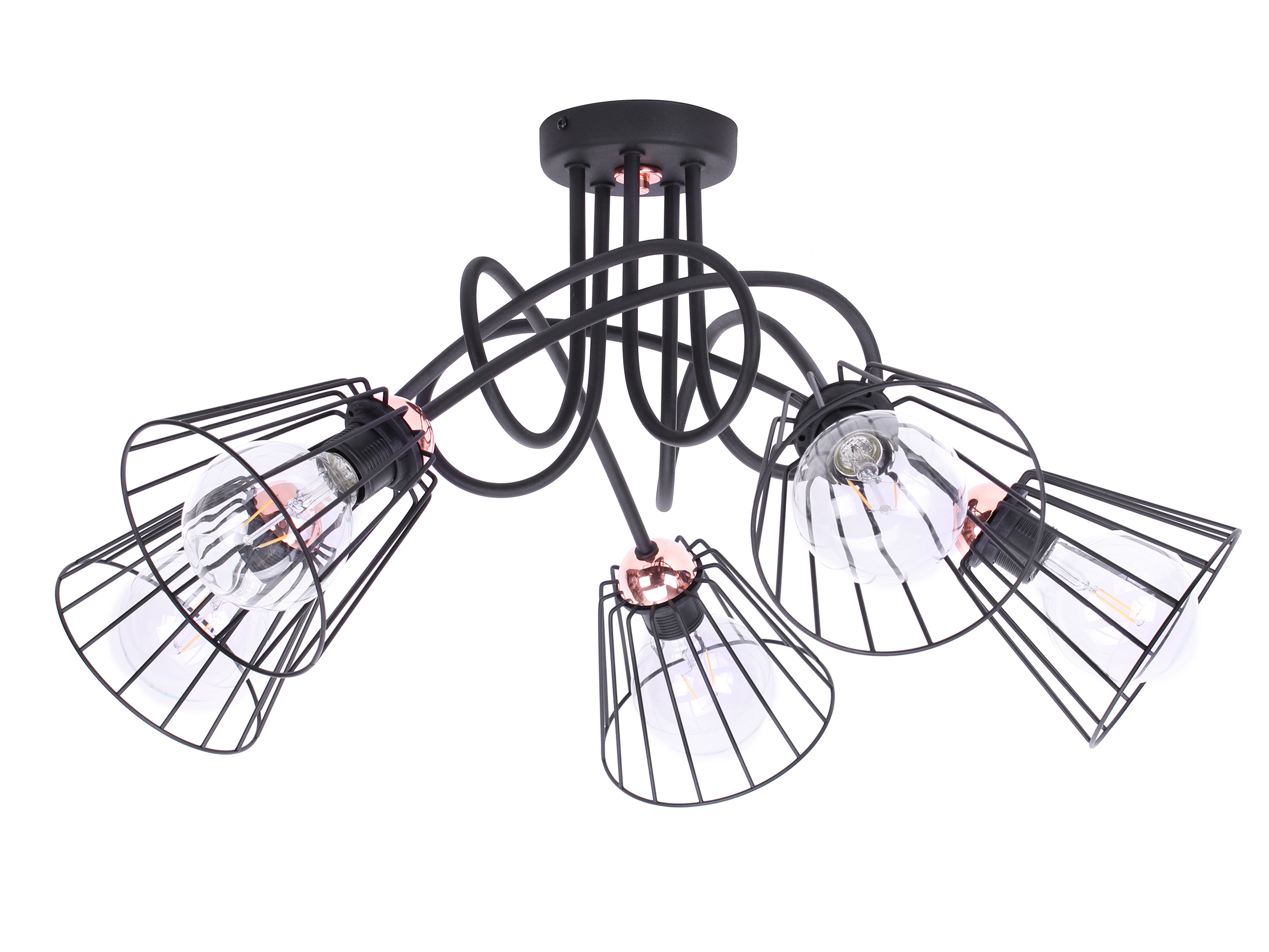 Závesná Stropná Lampa Luster Industriálna Meď Loft Čierna Elegantná