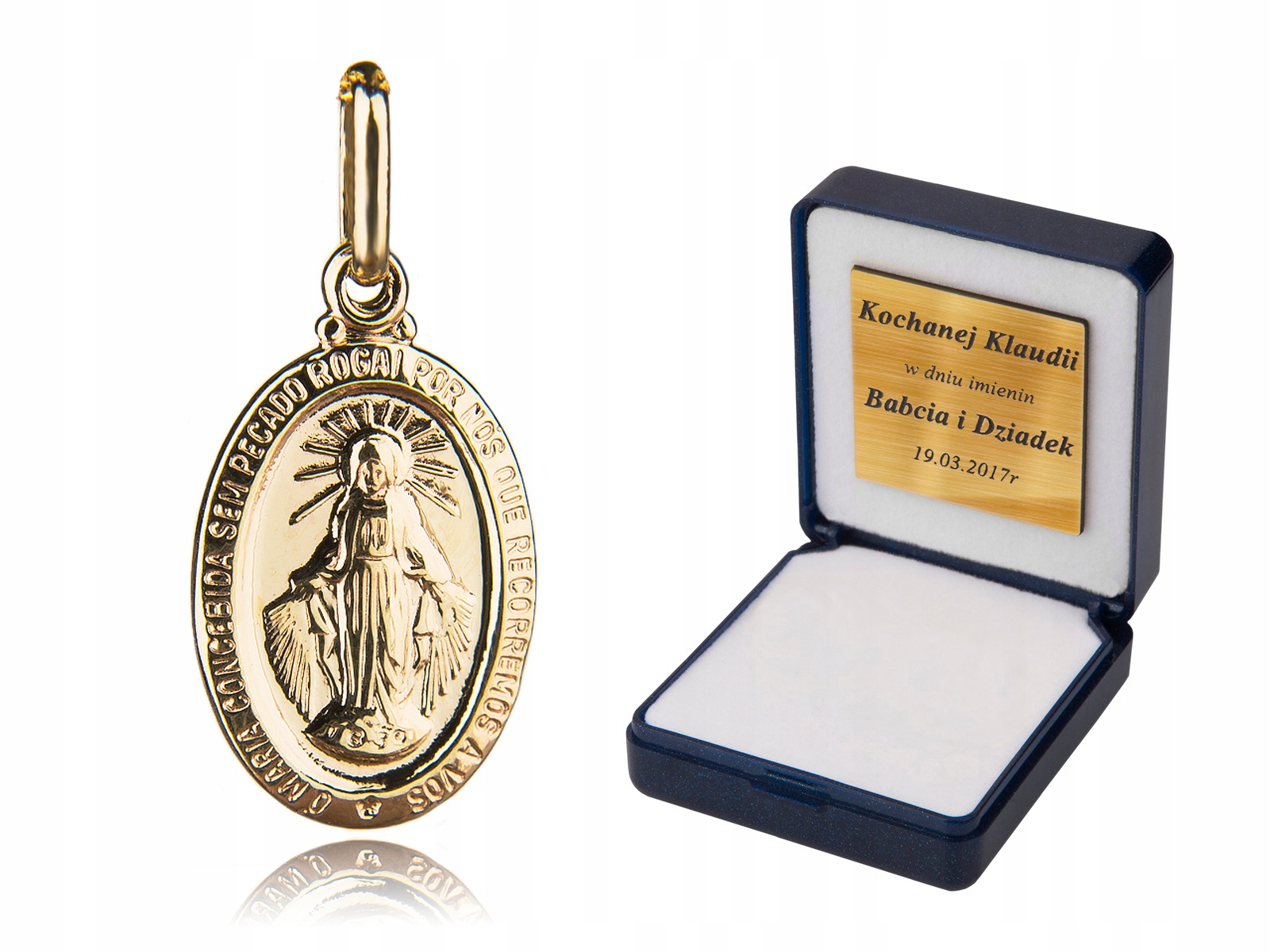 

Medalik Złoty diamentowany Złoto pr.585+GRAWER