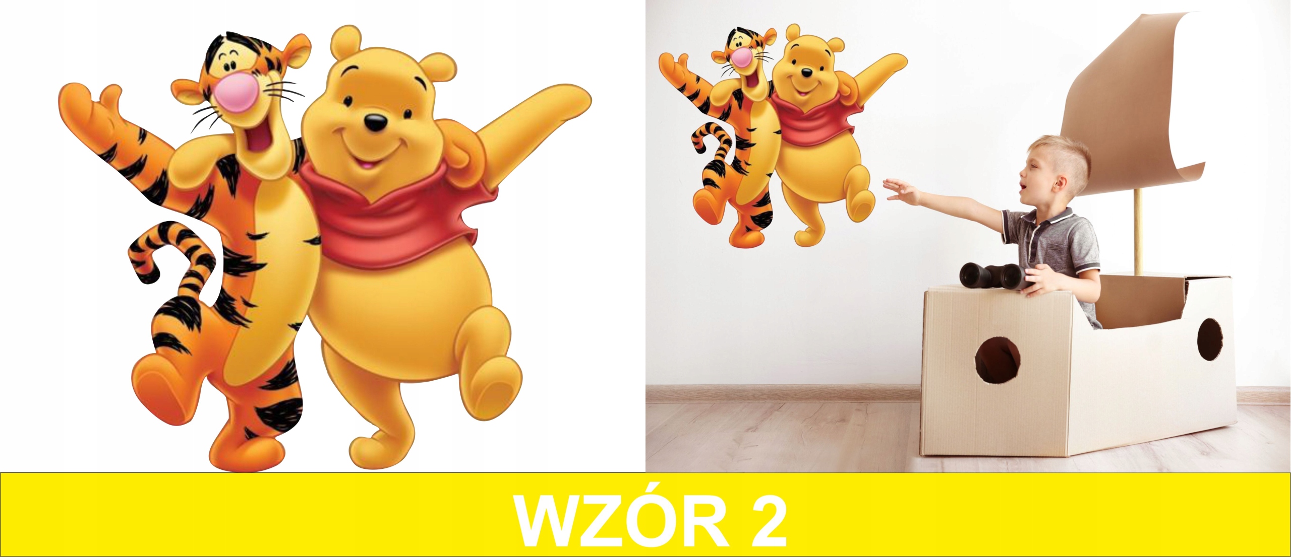 NAKLEJKA NA ŚCIANĘ - KUBUŚ PUCHATEK 100X70 Długość (cm) 100 cm
