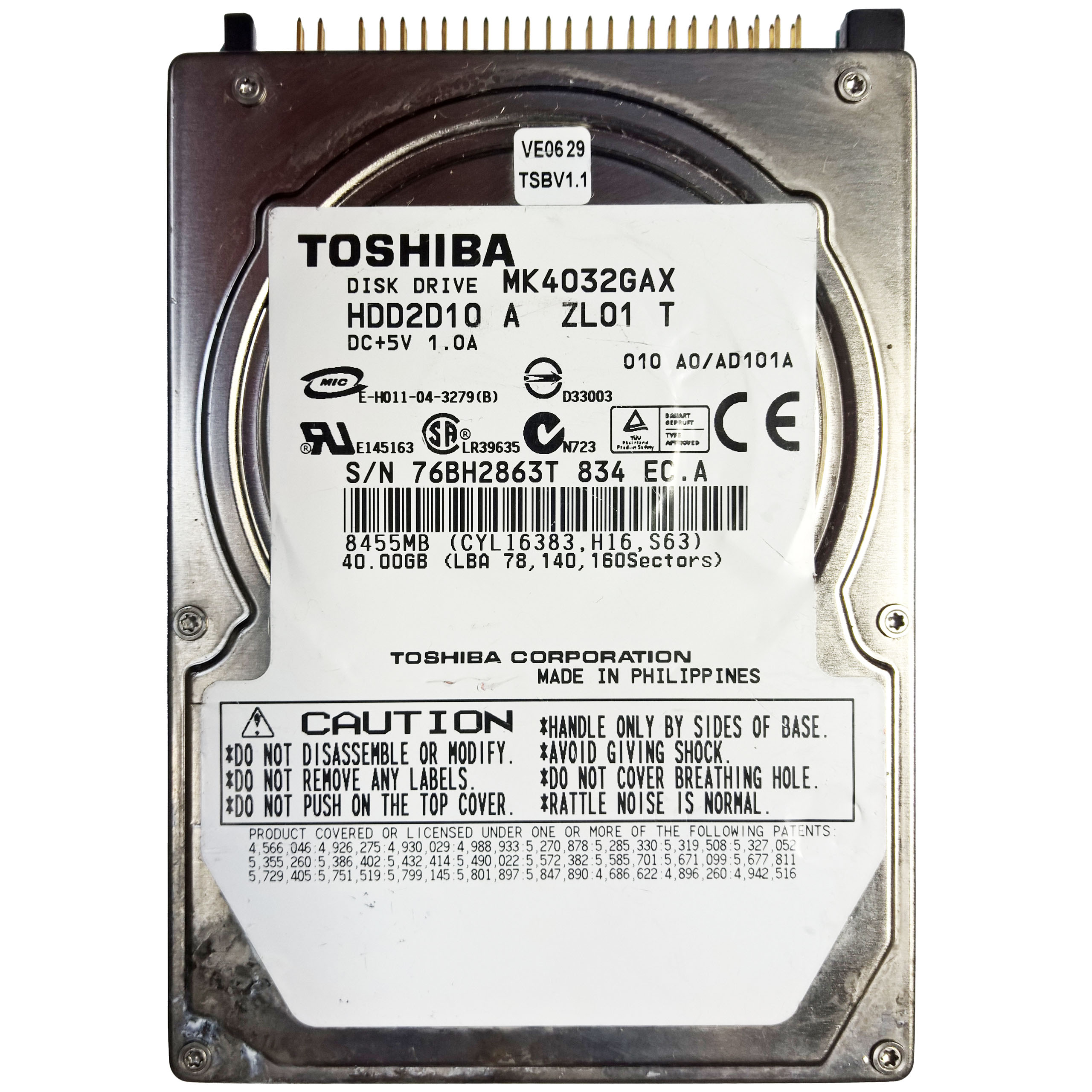 TOSHIBA MK4032GAX | HDD2010 A ZL01 T | darca ObD