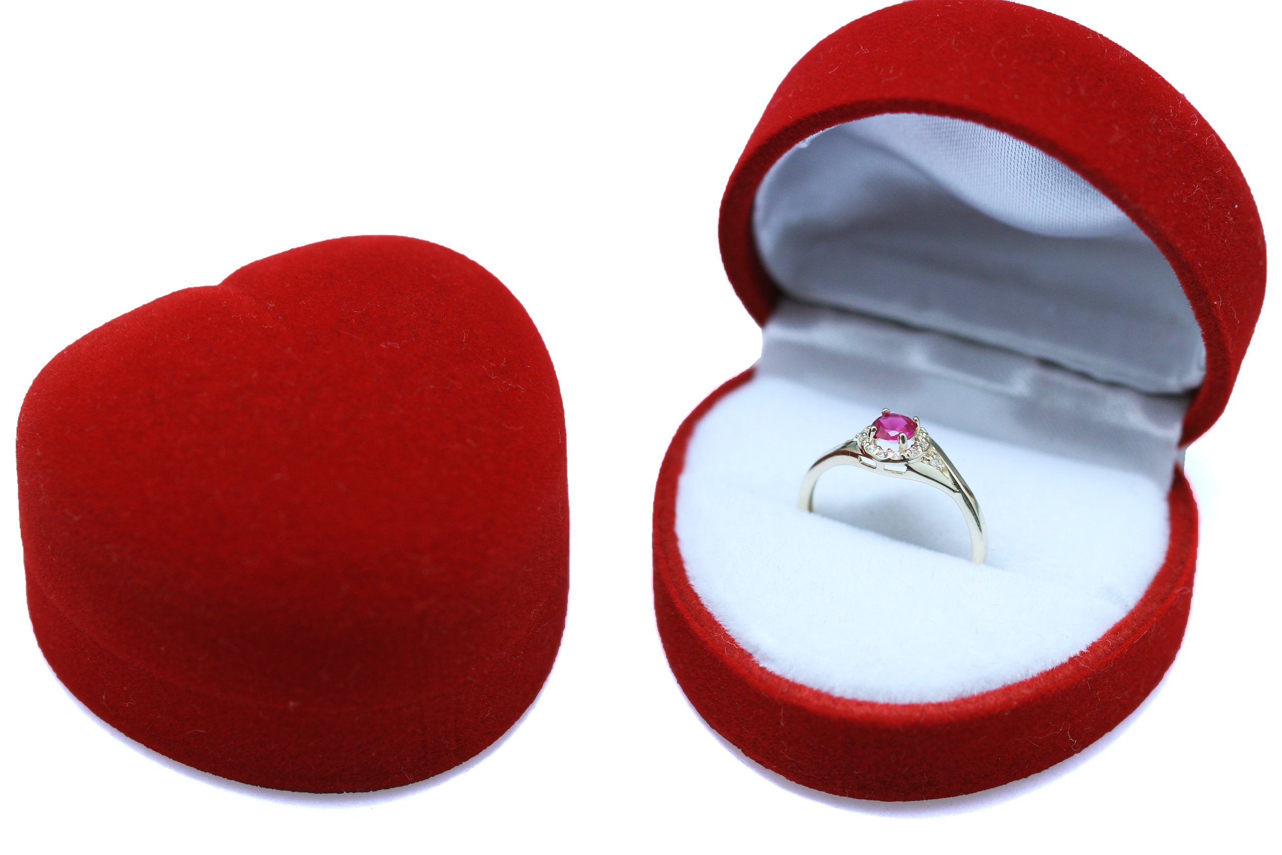 ZŁOTY PIERŚCIONEK ZARĘCZYNOWY 333 8K RUBIN r11 Motyw inny