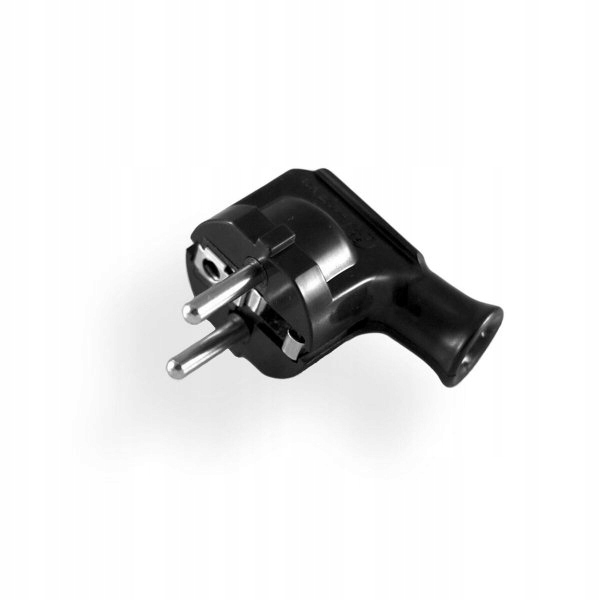 

Wtyczka 230V Kątowa Z Uziemieniem Czarna WT-35-2