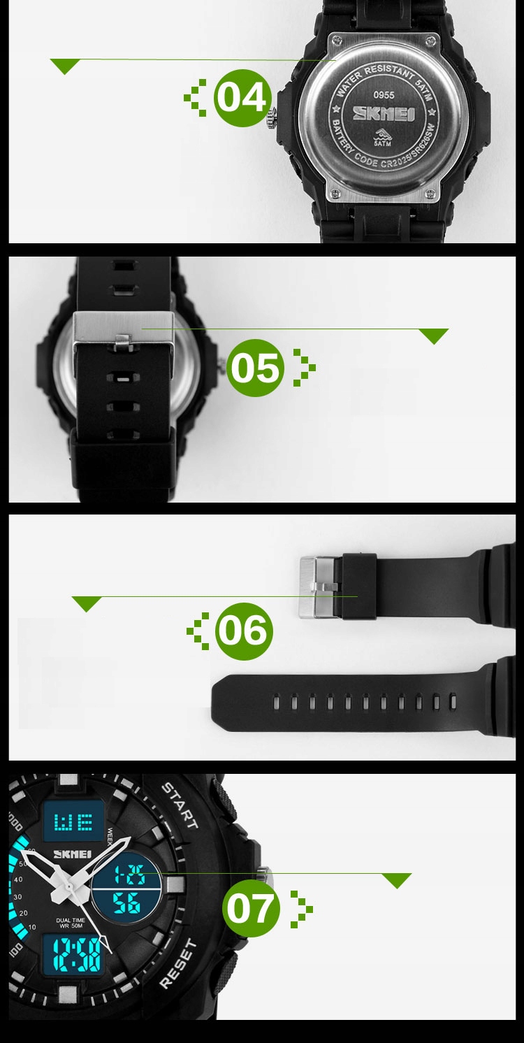 WOJSKOWY ZEGAREK DZIECIĘCY DLA CHŁOPCA S-SHOCK LED Rodzaj paska Pasek