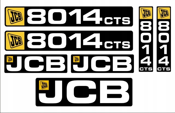 Наклейки JCB 8014 CTS + піктограми - трубчастий важіль