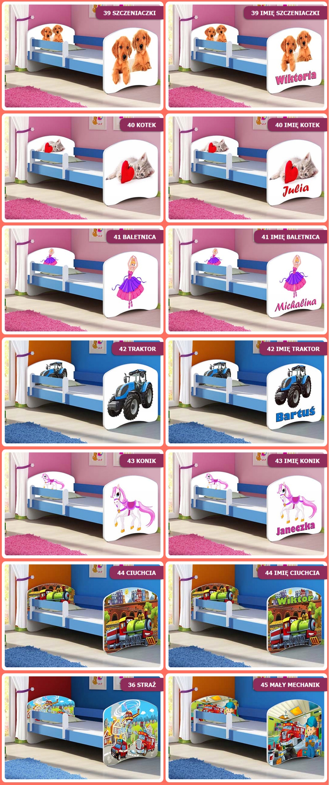 Łóżko dziecięce 160X80 + materac NIEBIESKIE ACMA EAN 5902539946703