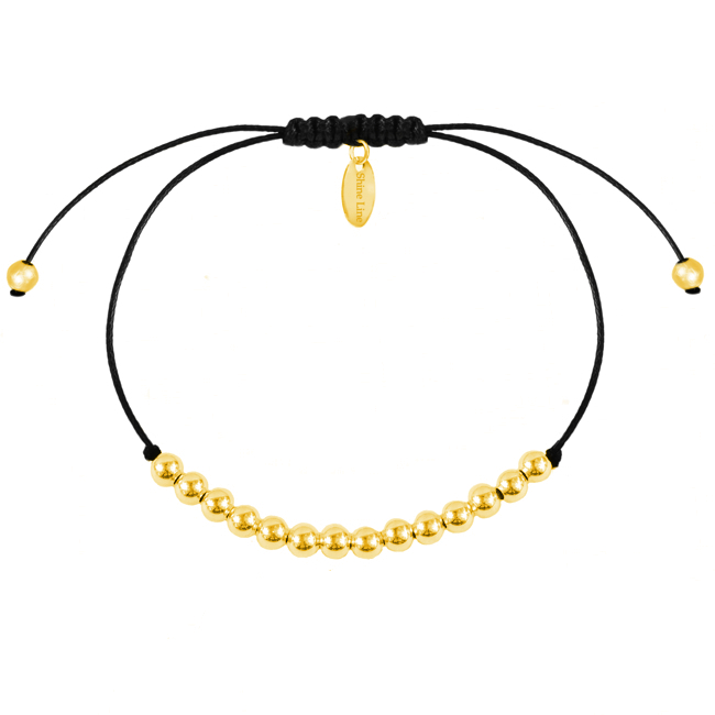 

Bransoletka złota Secret black round Shine Line