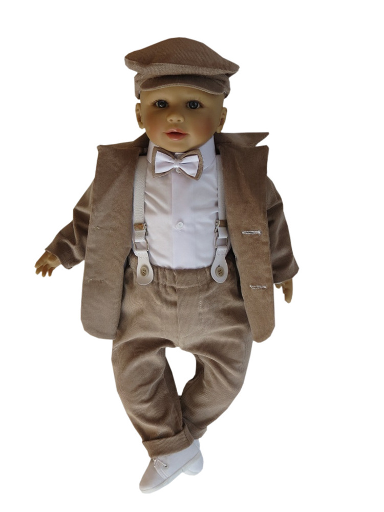 Ubranko do chrztu komplet garniturek chrzest R74 Kolor brązowy